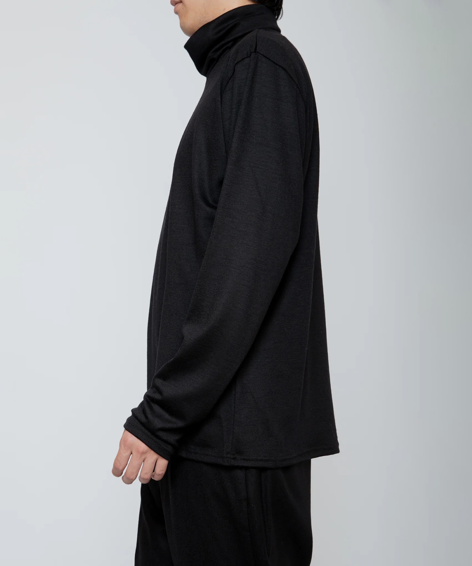 WASHABLE-WOOL HIGH NECK SHIRT RAINMAKER