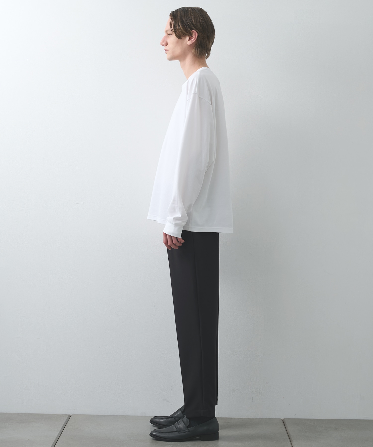 COTTON DOUBLE FACE OVERSIZED L/S TEE ATTACHMENT