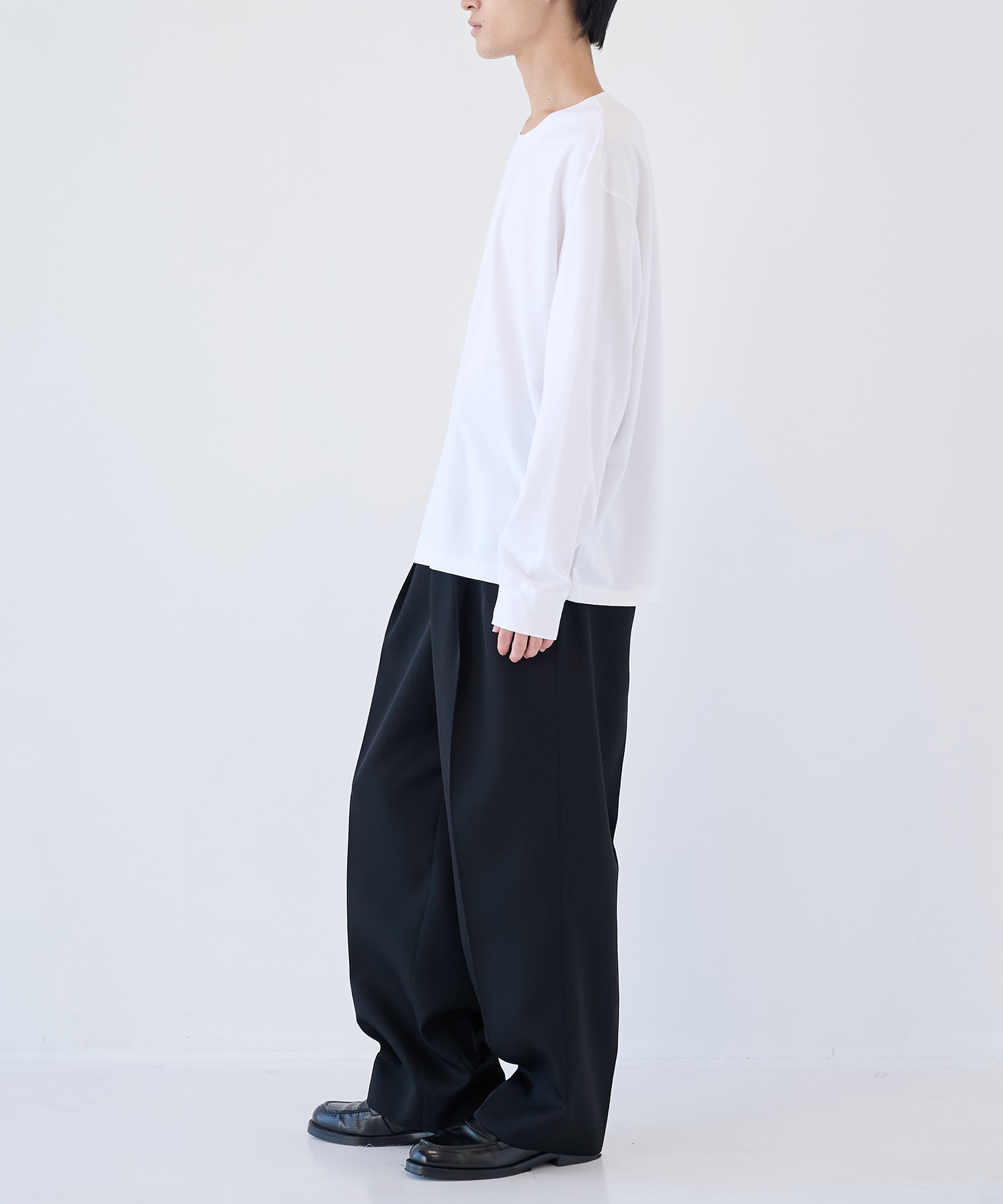 COTTON DOUBLE FACE OVERSIZED L/S TEE ATTACHMENT