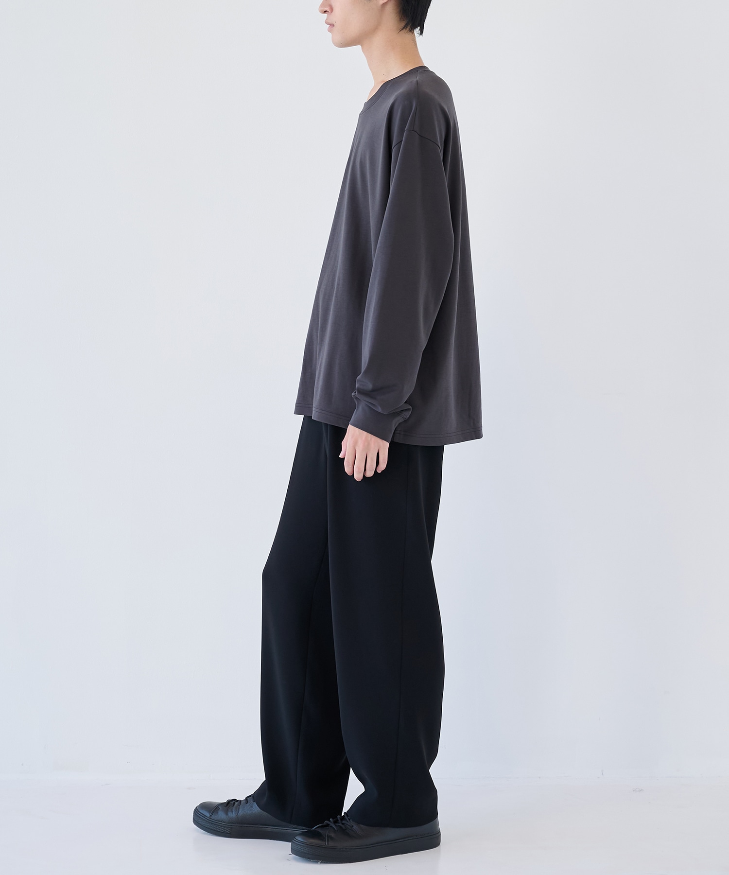 COTTON DOUBLE FACE OVERSIZED L/S TEE ATTACHMENT