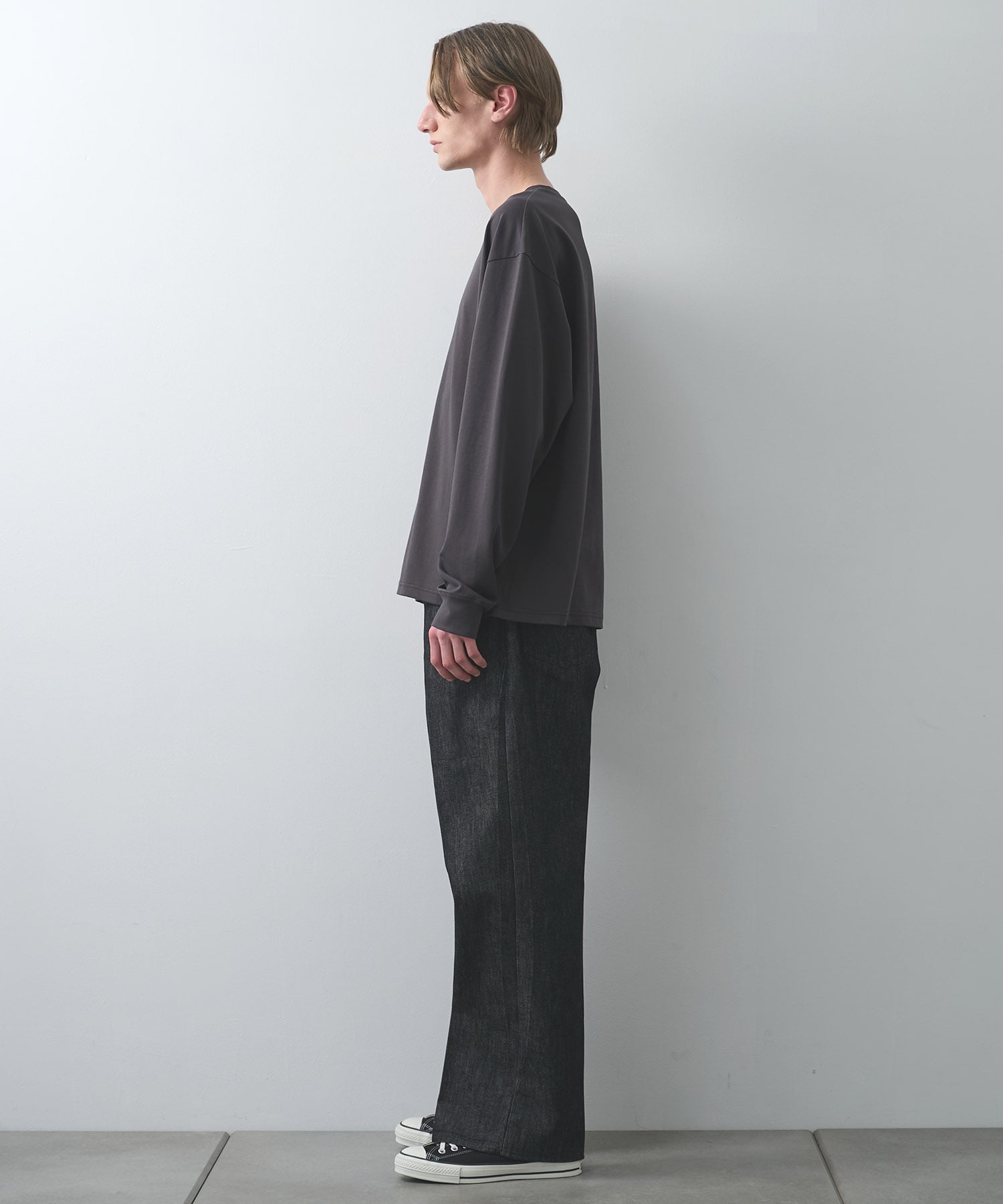 COTTON DOUBLE FACE OVERSIZED L/S TEE ATTACHMENT