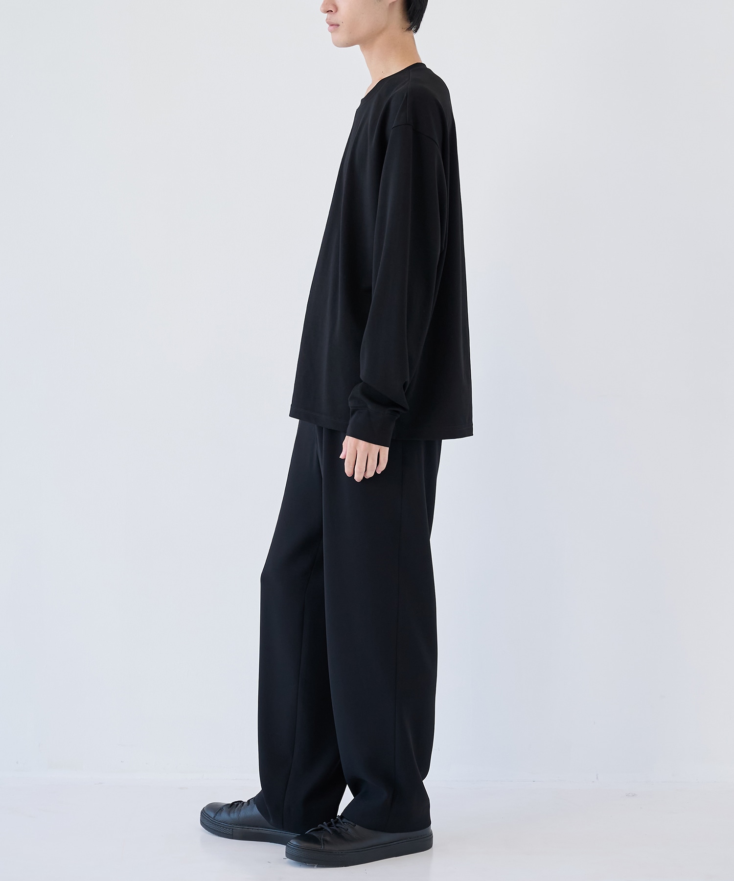 COTTON DOUBLE FACE OVERSIZED L/S TEE ATTACHMENT