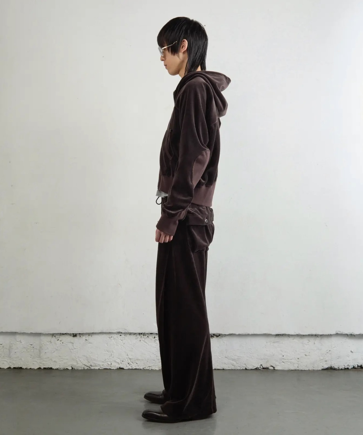 VELOUR ZIP UP HOODIE NVRFRGT