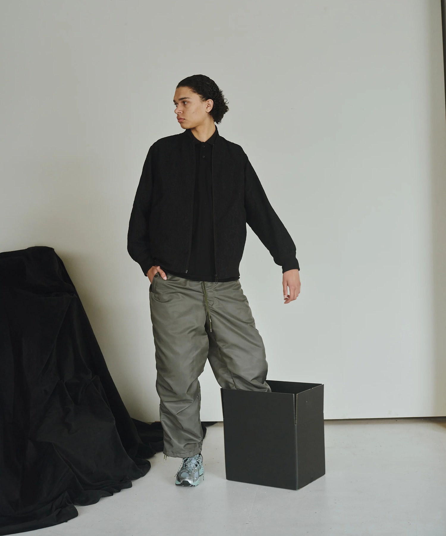 ウォッシャブルウール天竺 / 2ボタンポロL/S Tee MARKAWARE/marka