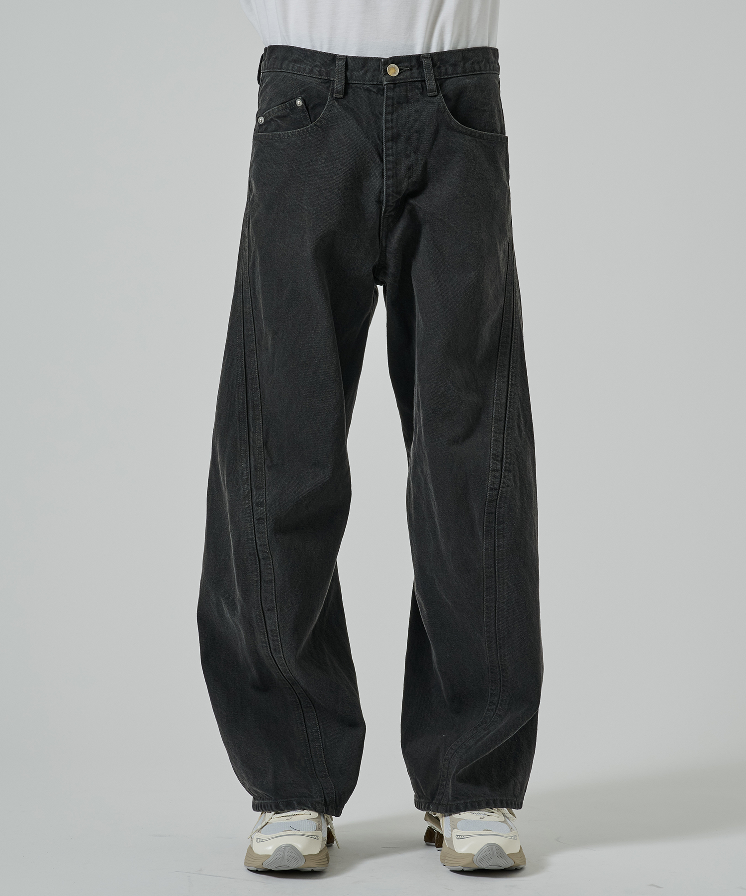 3D TWISTED WIDE LEG JEANS NVRFRGT
