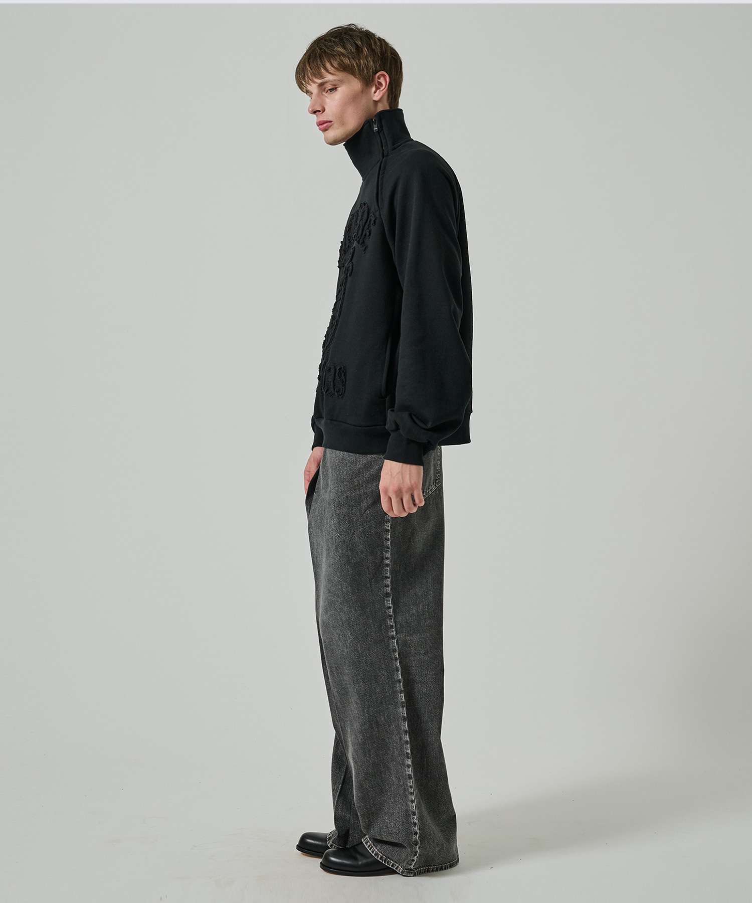 WASHED DENIM WIDE PANTS JOHN LAWRENCE SULLIVAN