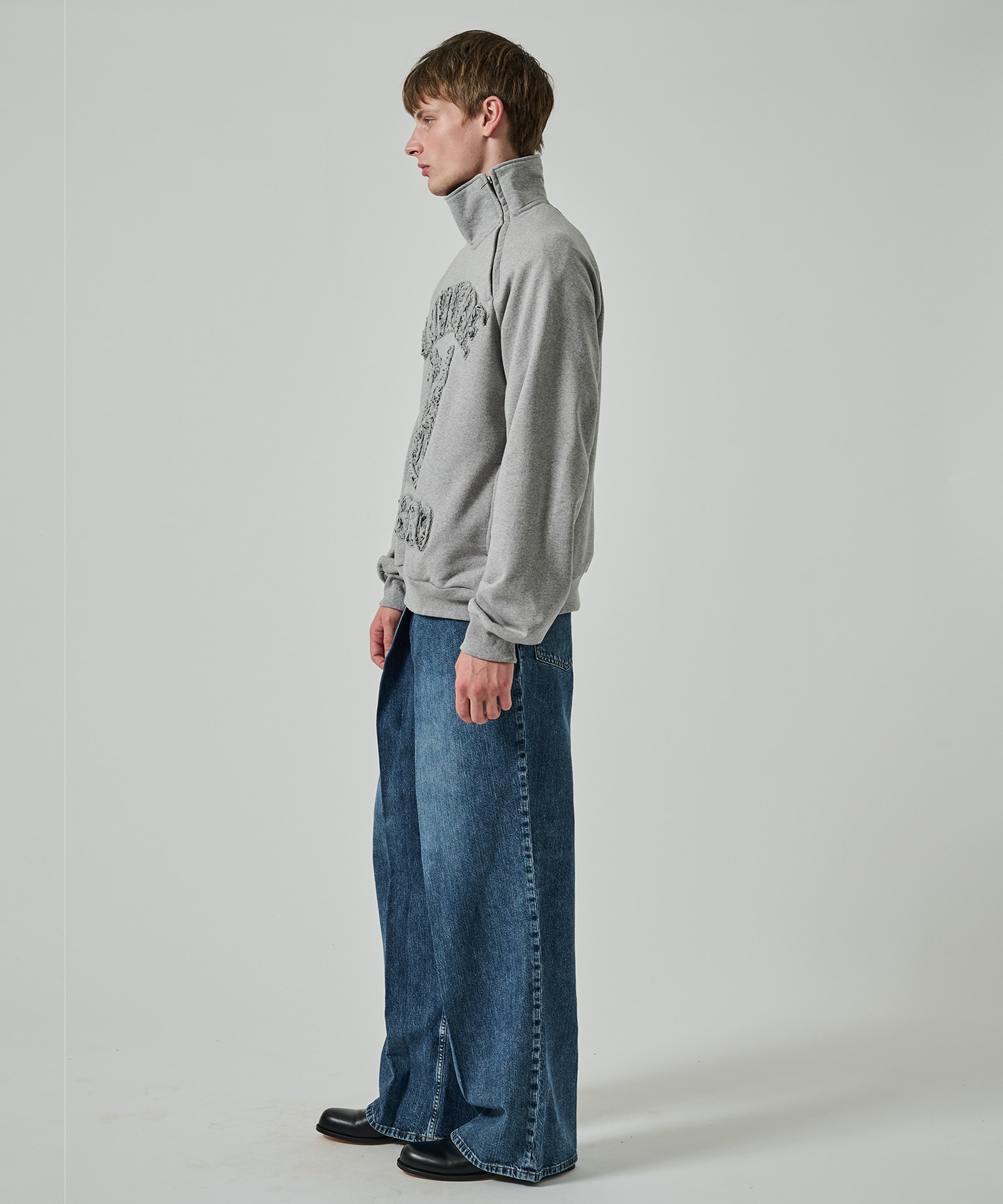 WASHED DENIM WIDE PANTS JOHN LAWRENCE SULLIVAN
