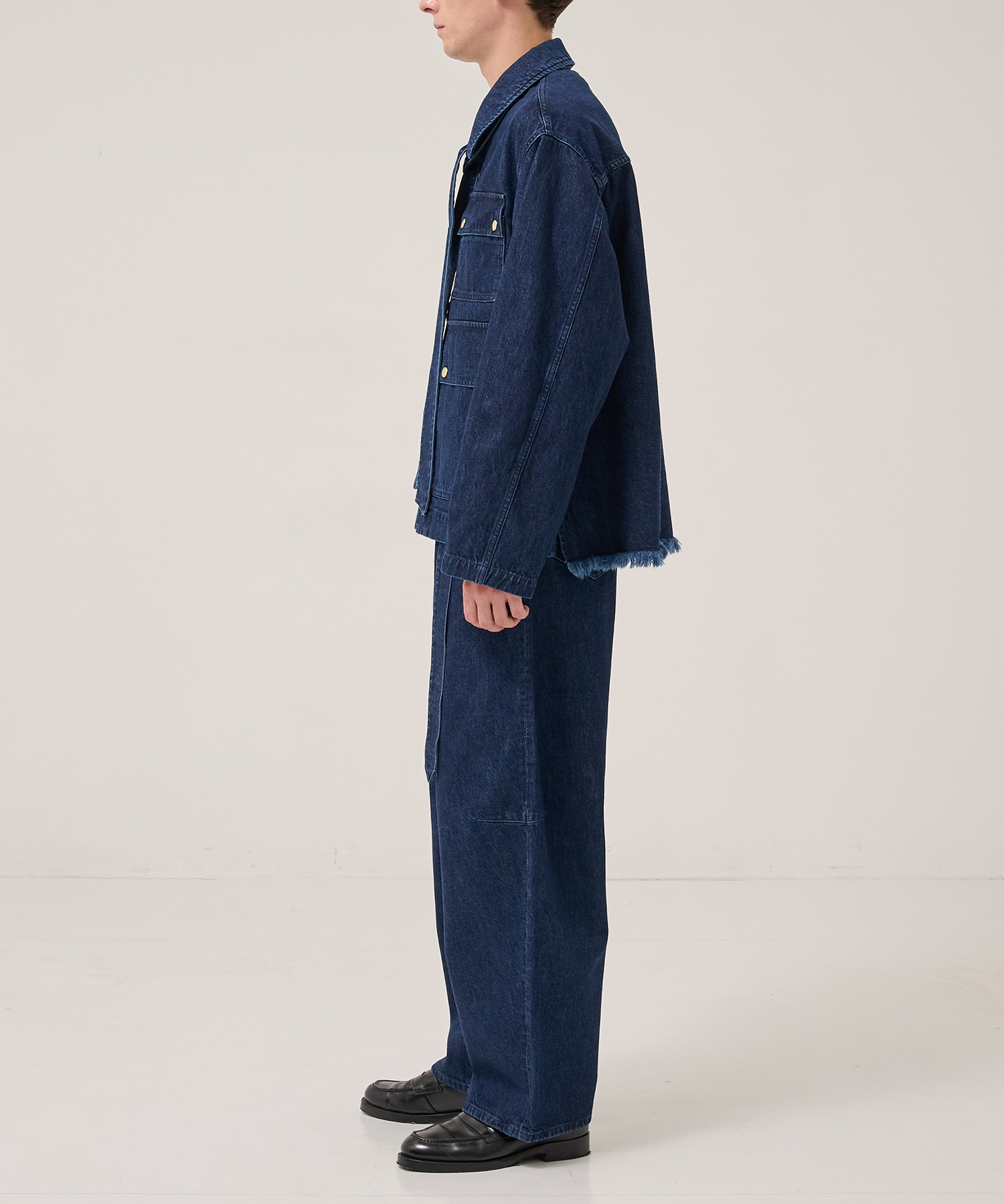 Barrel 1Tuck Wide Denim Pants with Long Belt CULLNI
