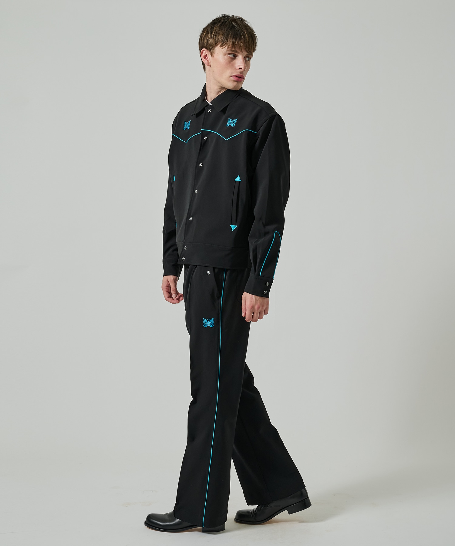 Piping Cowboy Jacket - Poly Double Cloth NEEDLES