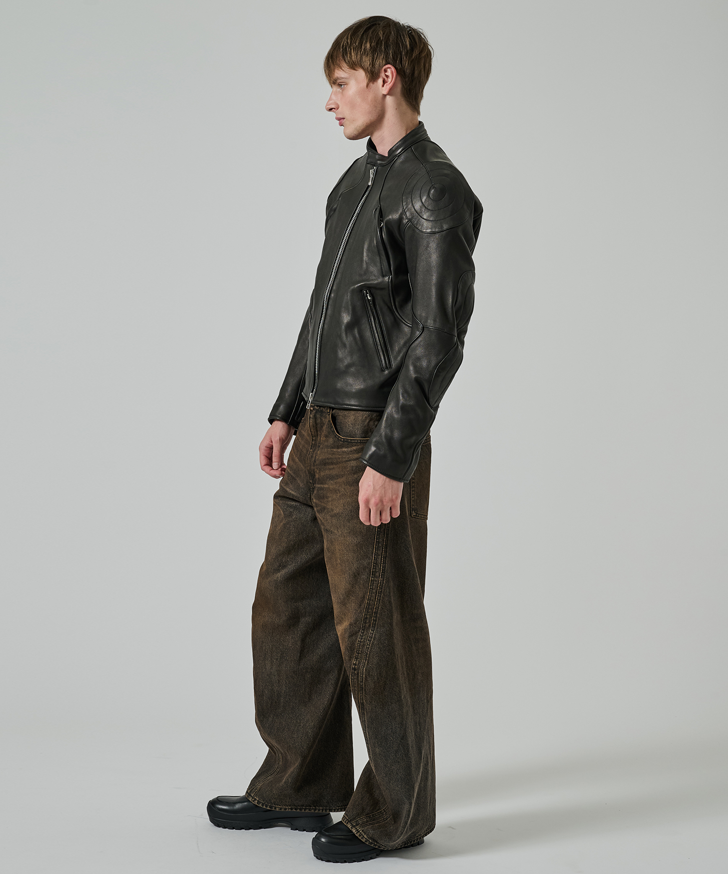 LEATHER MOTORCYCLE JACKET NVRFRGT