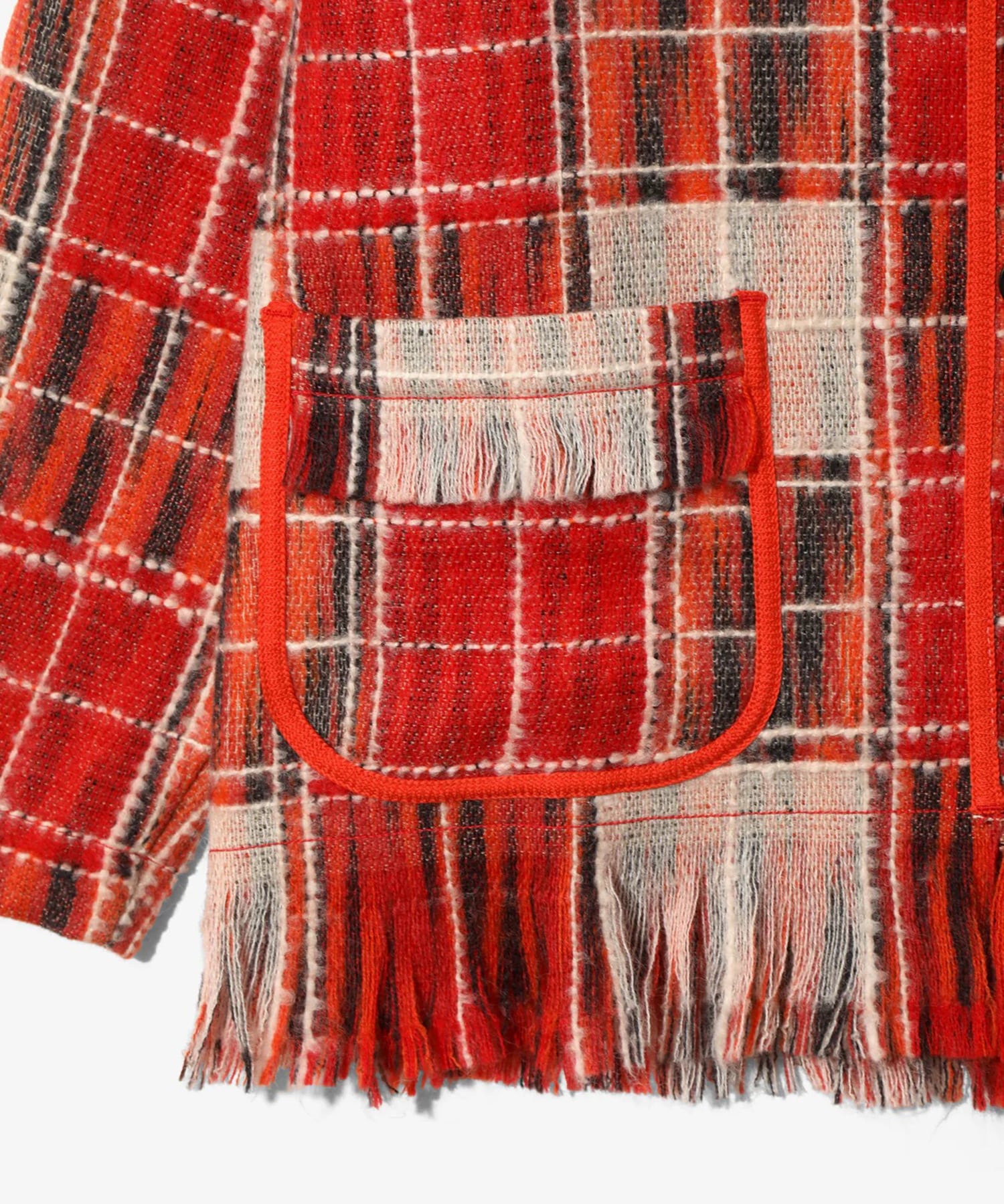 Fringe Cardigan - Wool Plaid NEEDLES