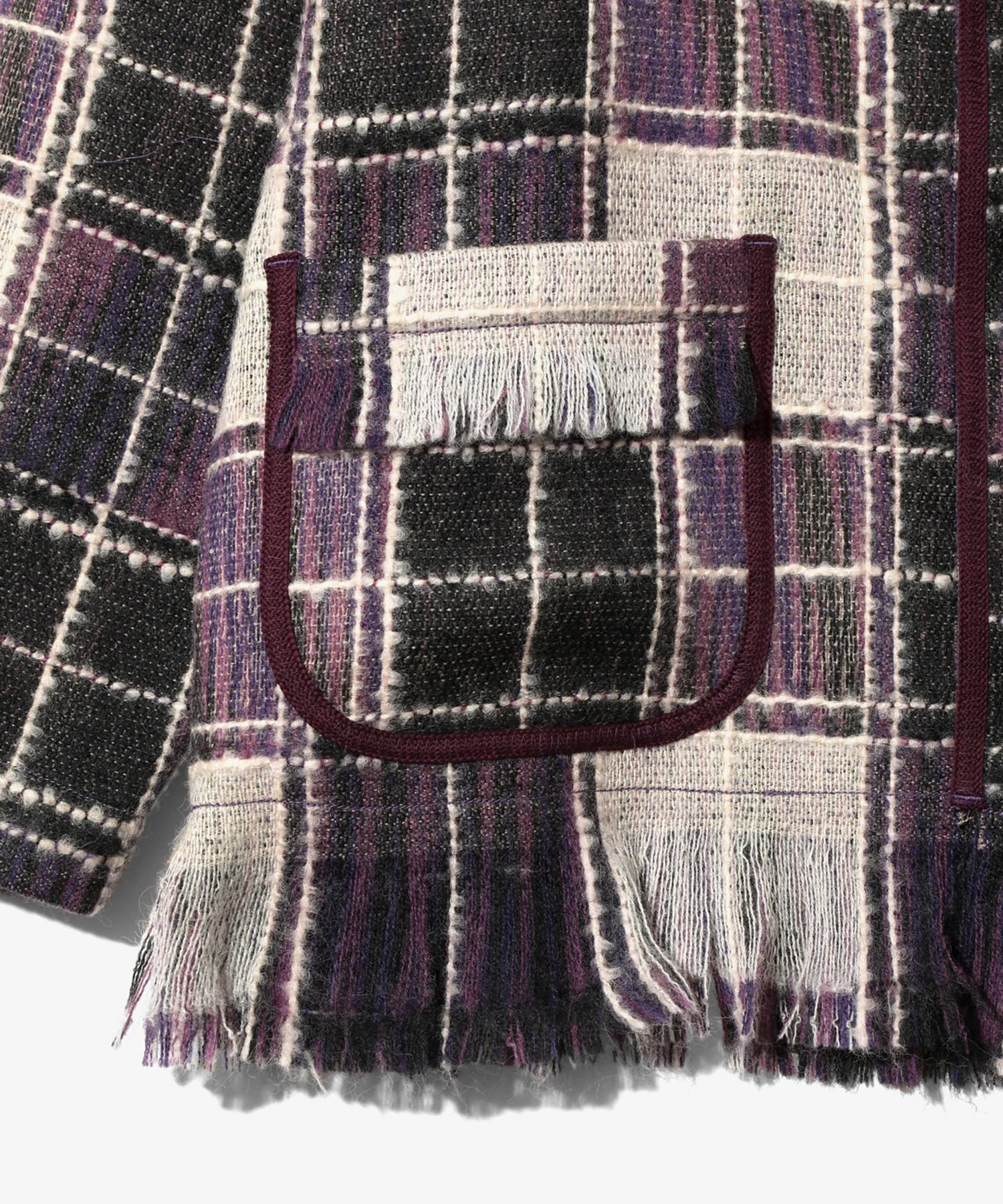 Fringe Cardigan - Wool Plaid NEEDLES