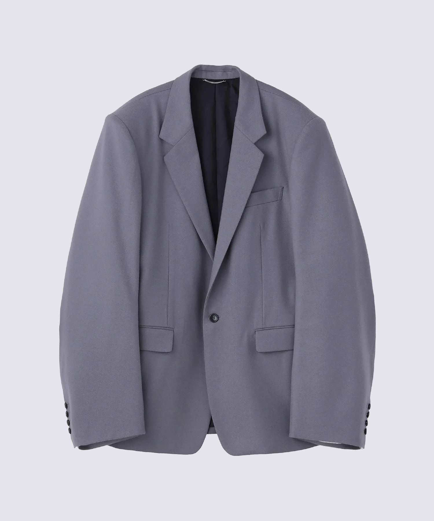 WOOL BARATHEA MASSIVE ROUNDED SLEEVE SINGLE BREASTED JACKET JOHN LAWRENCE SULLIVAN