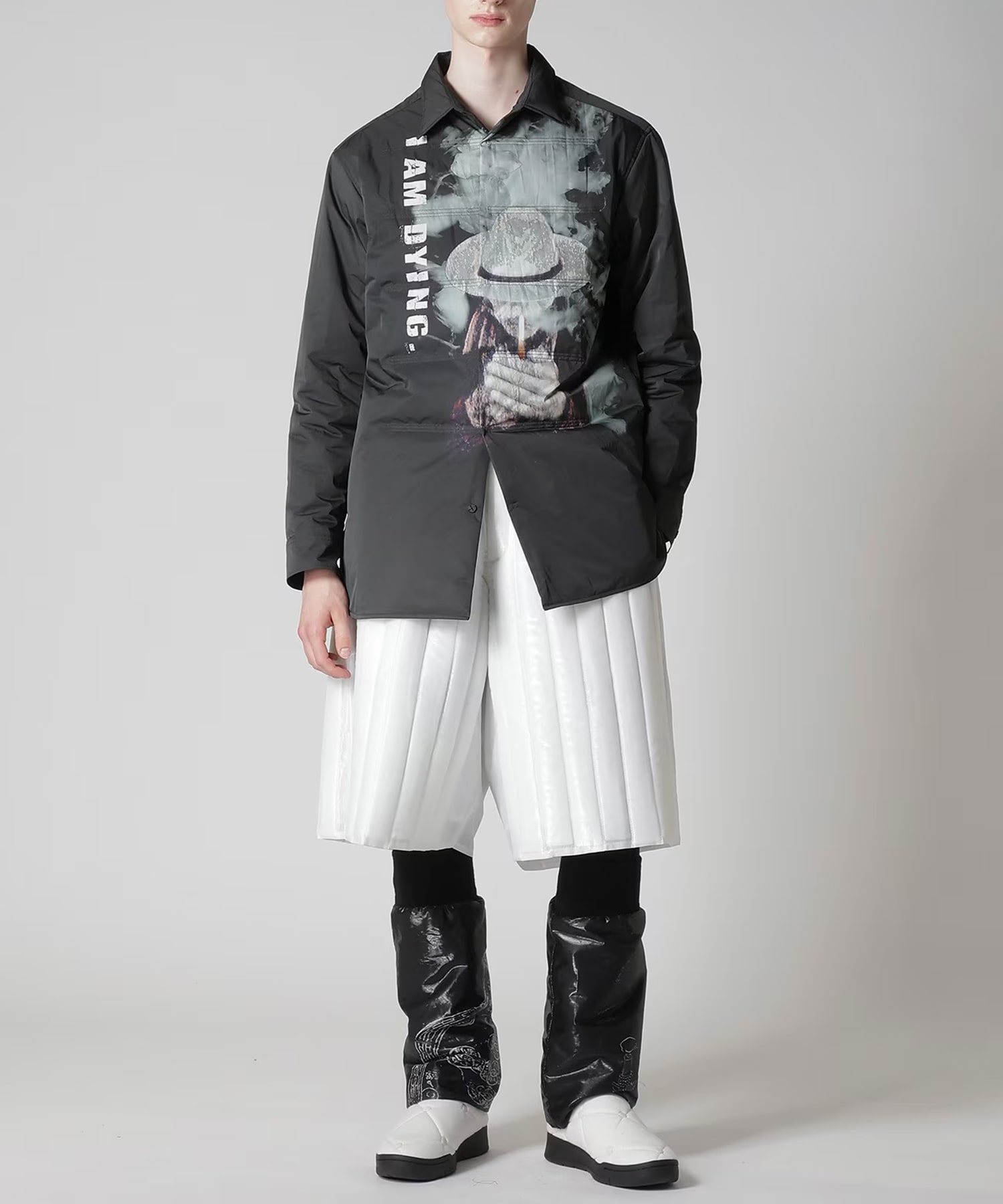 TOBACCO OLD MAN PRINTED PADDED BLOUSE Yohji Yamamoto