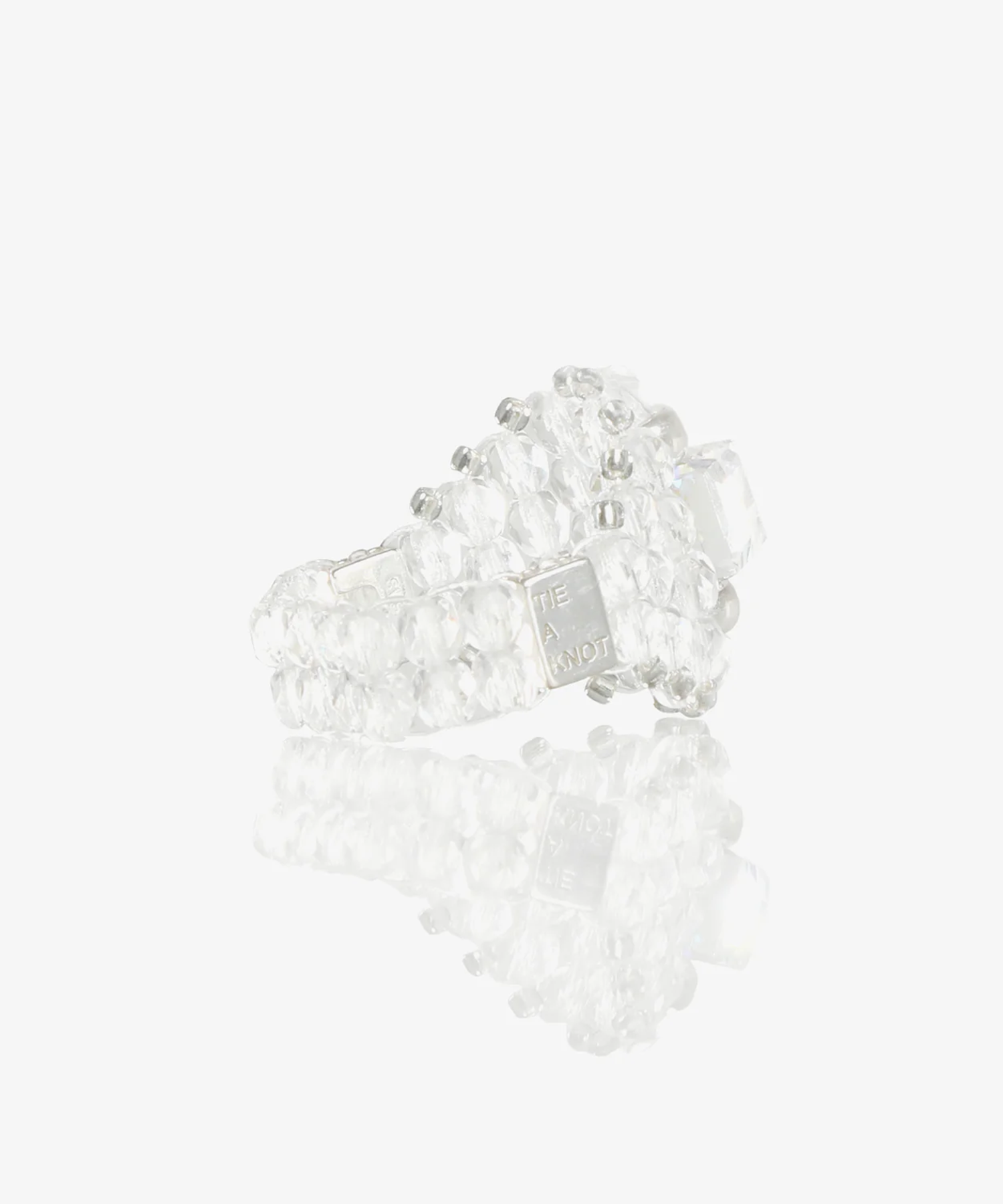 Needles x Tie A Knot Square Crystal Beads Ring NEEDLES