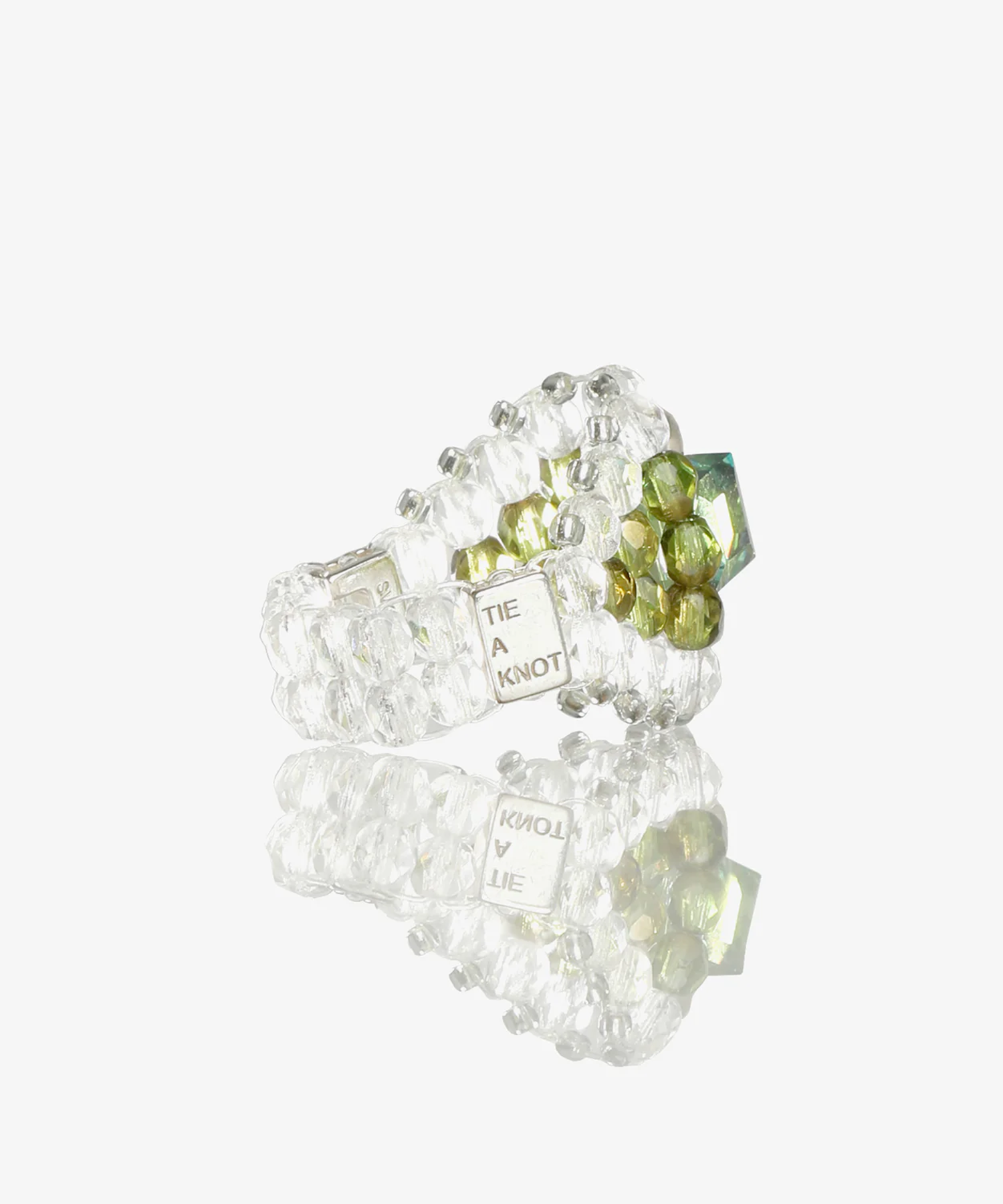 Needles x Tie A Knot Square Crystal Beads Ring NEEDLES
