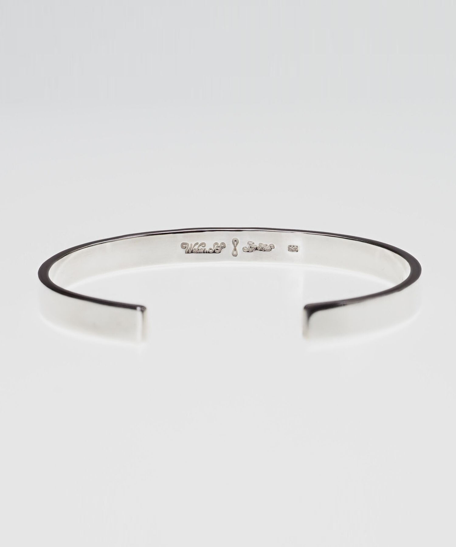 BN-010 K18マーク付き平打ちバングル 6mm WAKAN SILVER SMITH