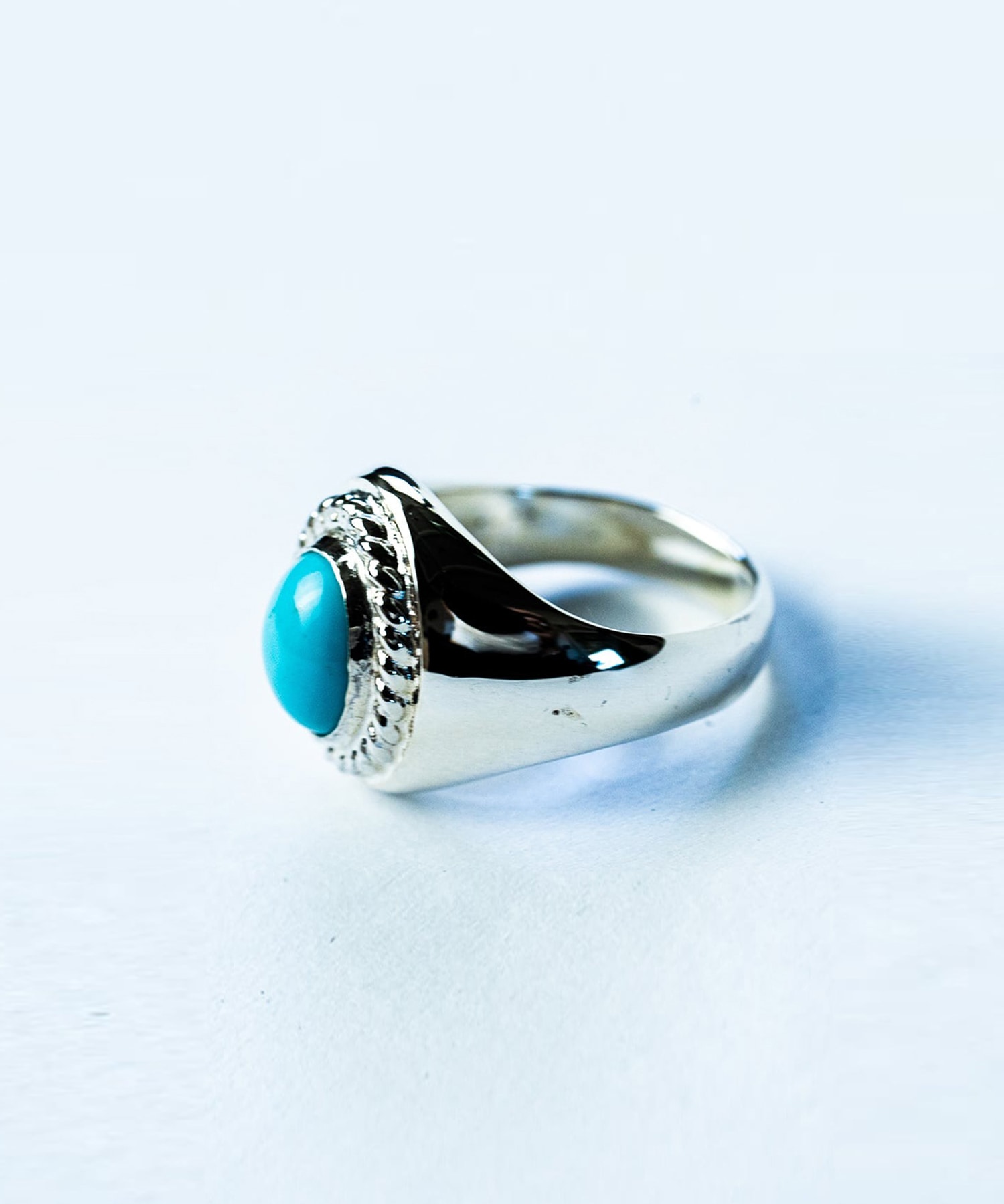 R-033 ターコイズ付きオーバルシグネットリング WAKAN SILVER SMITH