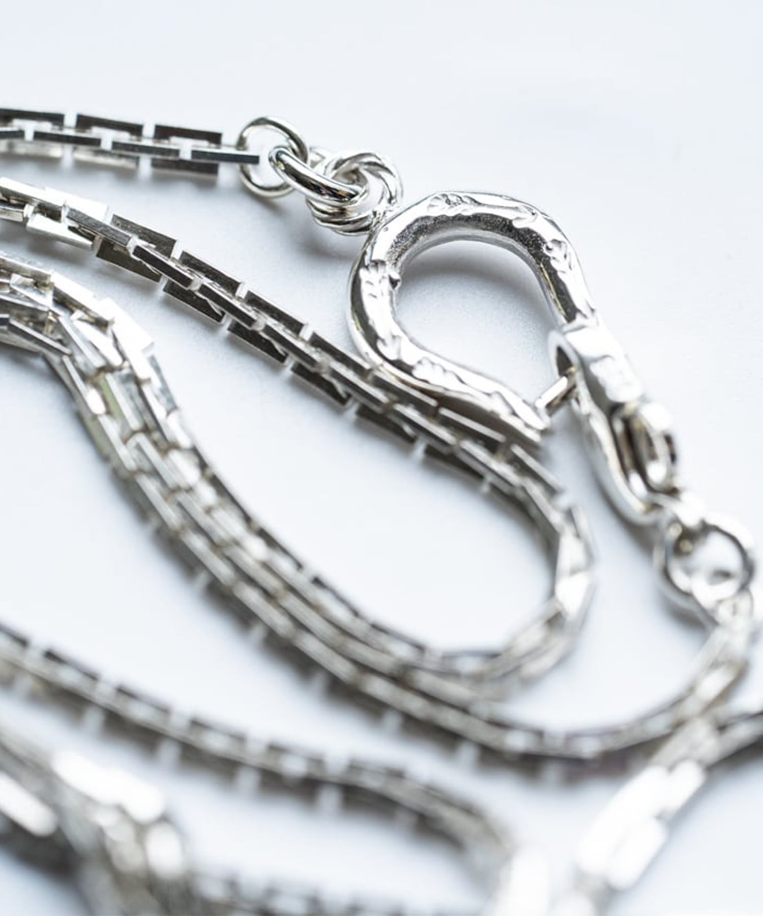 C-040 Horse shoe rectangle necklace (50cm) WAKAN SILVER SMITH