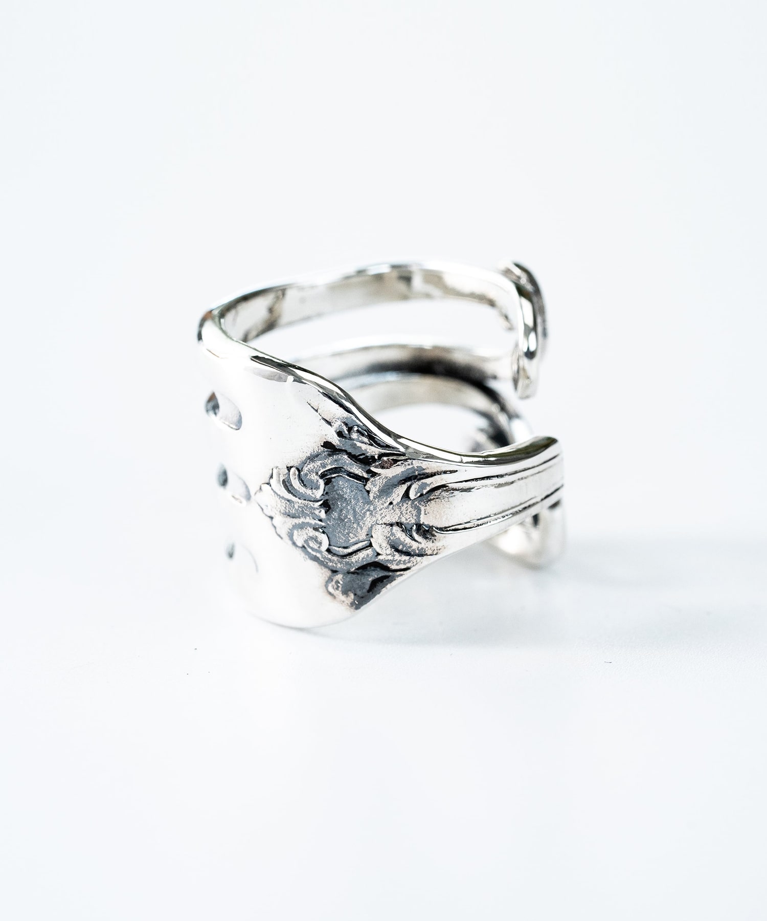 R-056 Antique fork ring WAKAN SILVER SMITH