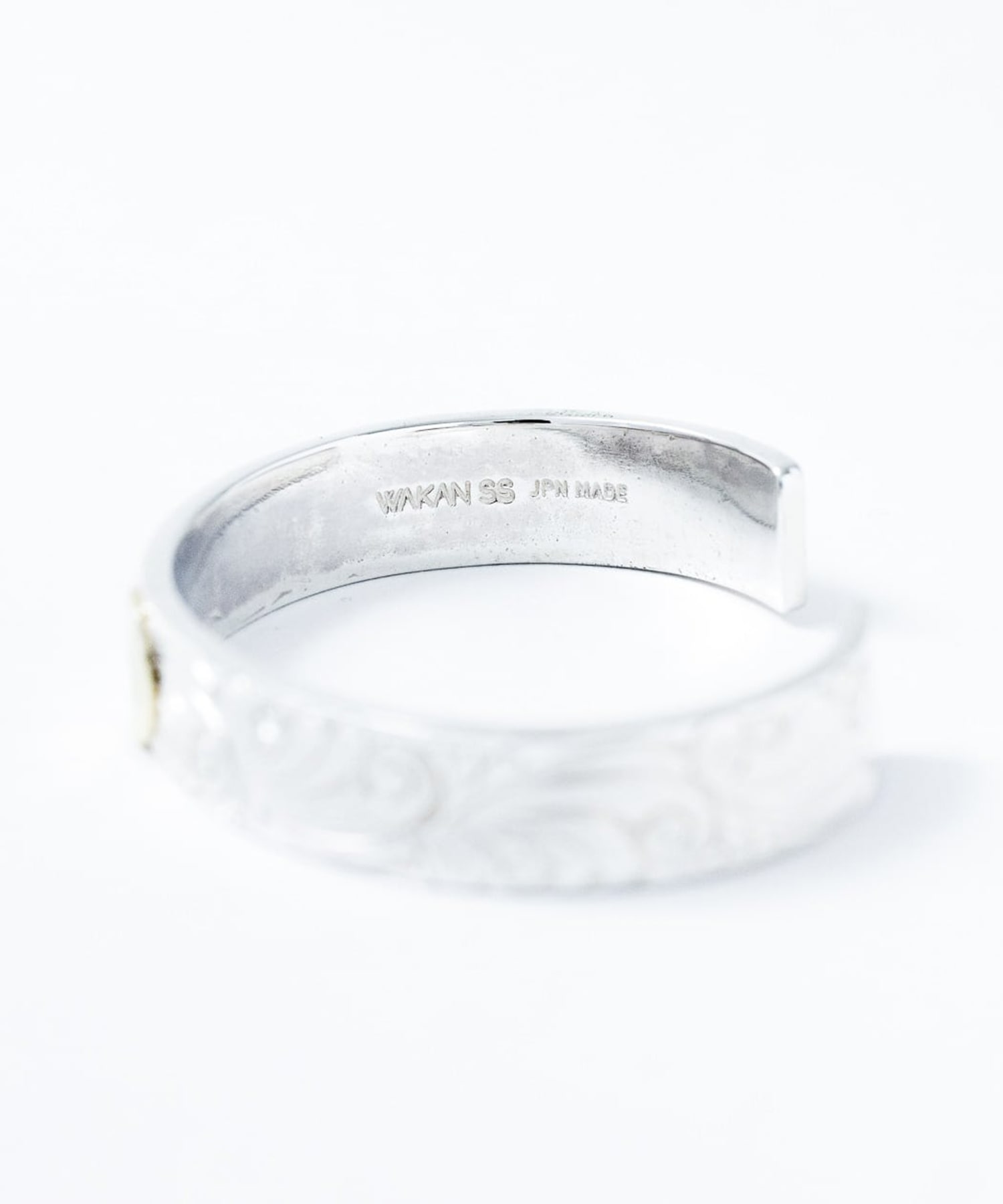 BN-075 平打ち12mm Arabesque bangle K18 Morgan Eagle WAKAN SILVER SMITH