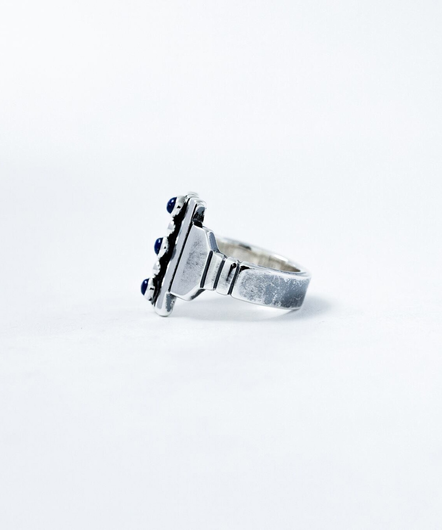 R-074 SV ラピスラズリ付き Brick ring【Rectangle】 WAKAN SILVER SMITH