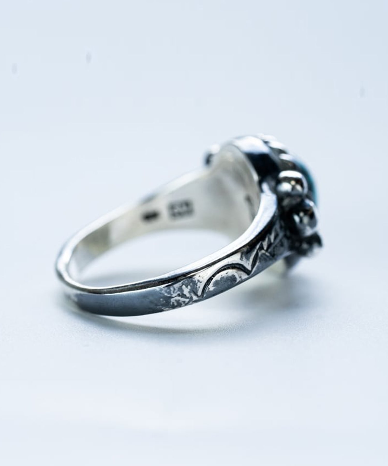 R-094 Native oval signet ring (turquoise) WAKAN SILVER SMITH