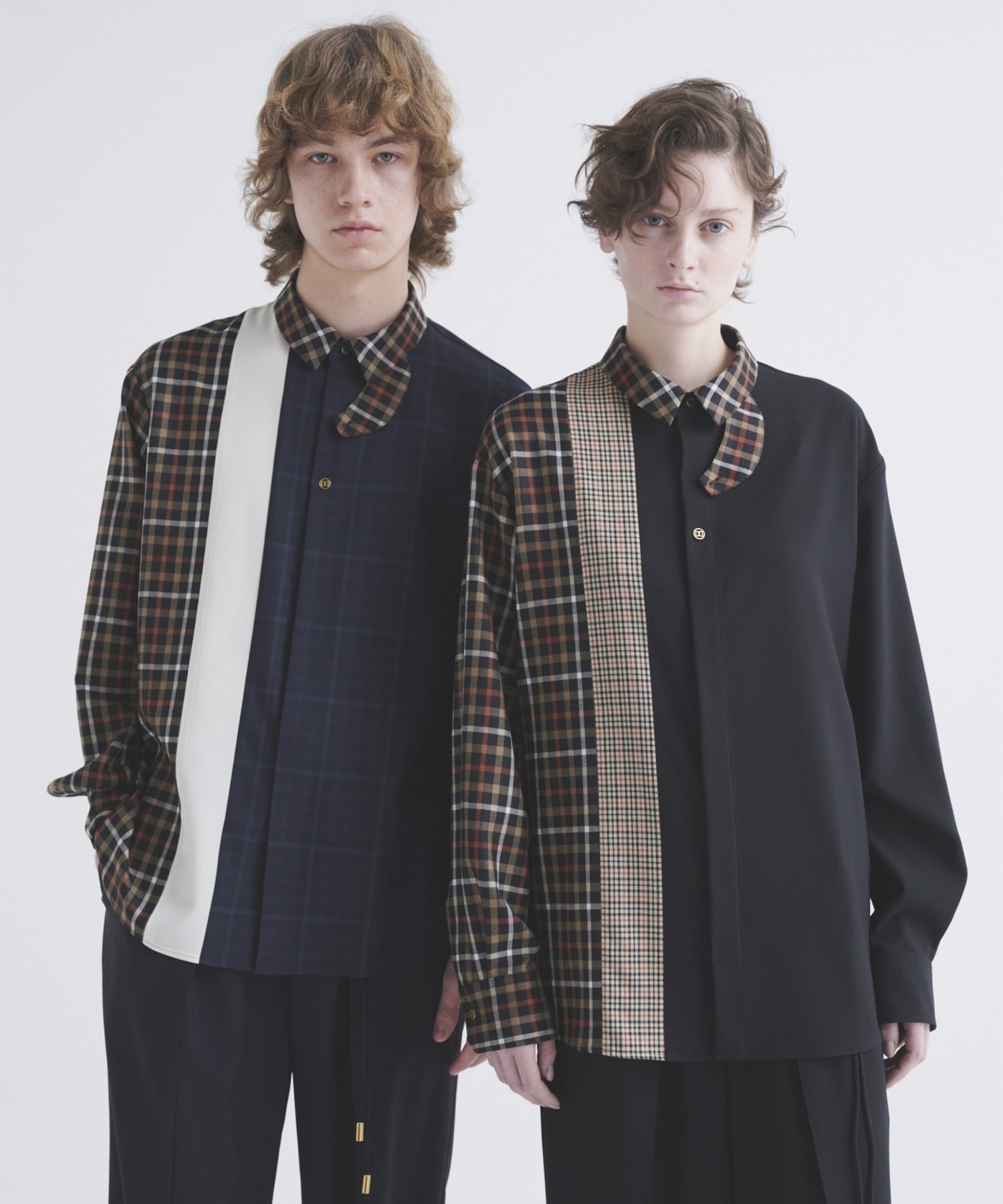 CULLNI for DAKS LONDON Asymmetrical Switching Chin Tab Shirt CULLNI