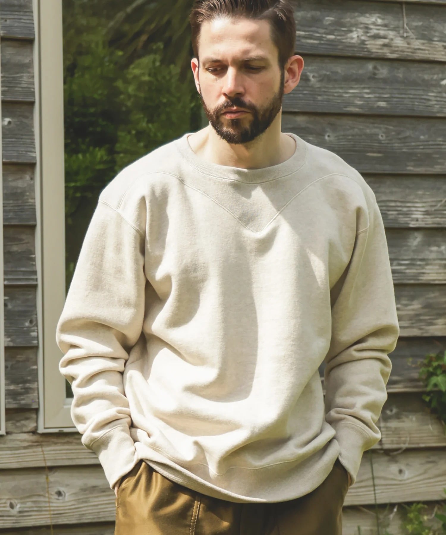 FRENCH TERRY RAFFY COTTON /GUSSET YOKE SHIRT MR.OLIVE