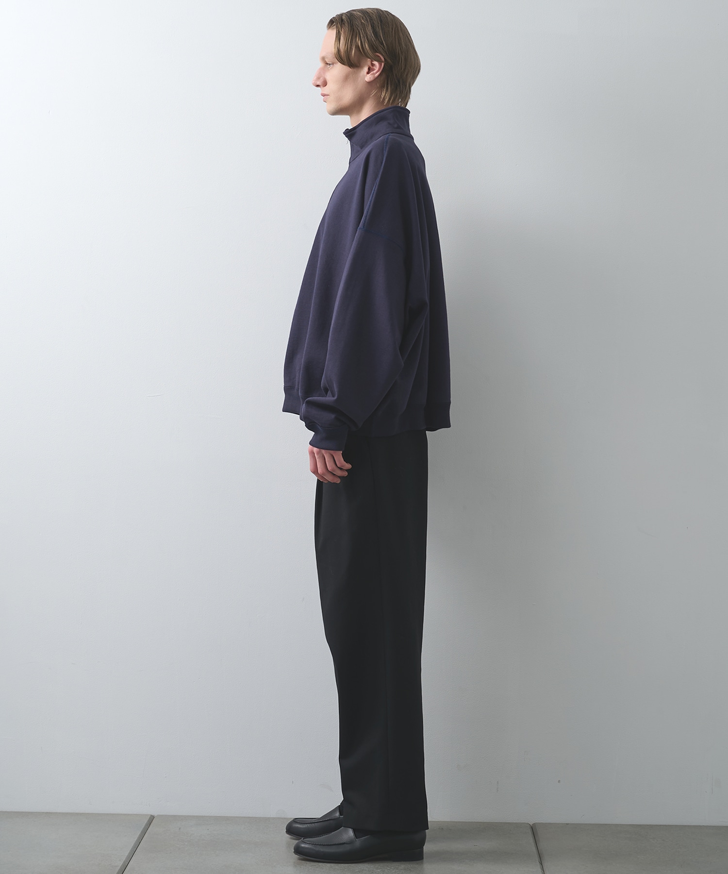 オーガニックコットンヘビー吊裏毛 / ショートクォータージッププルオーバー, D Navy MARKAWARE/marka