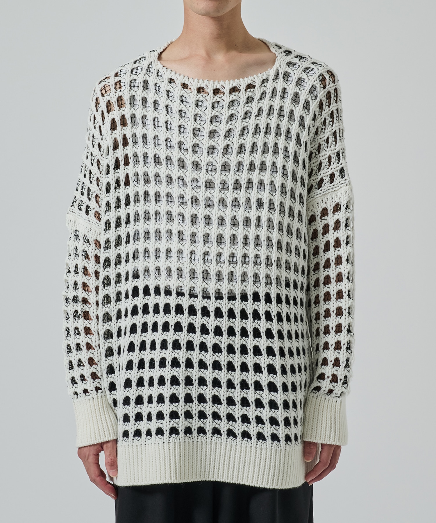 メッシュアシンメトリーニット sulvam
