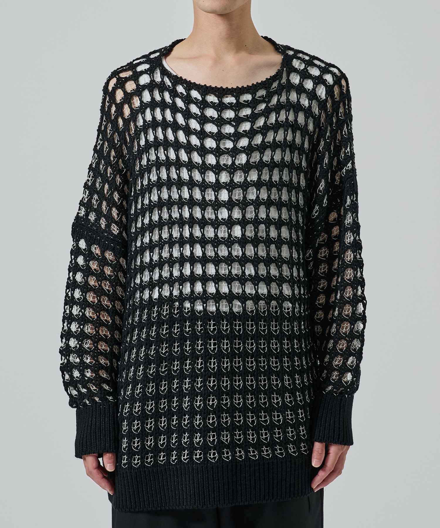 メッシュアシンメトリーニット sulvam