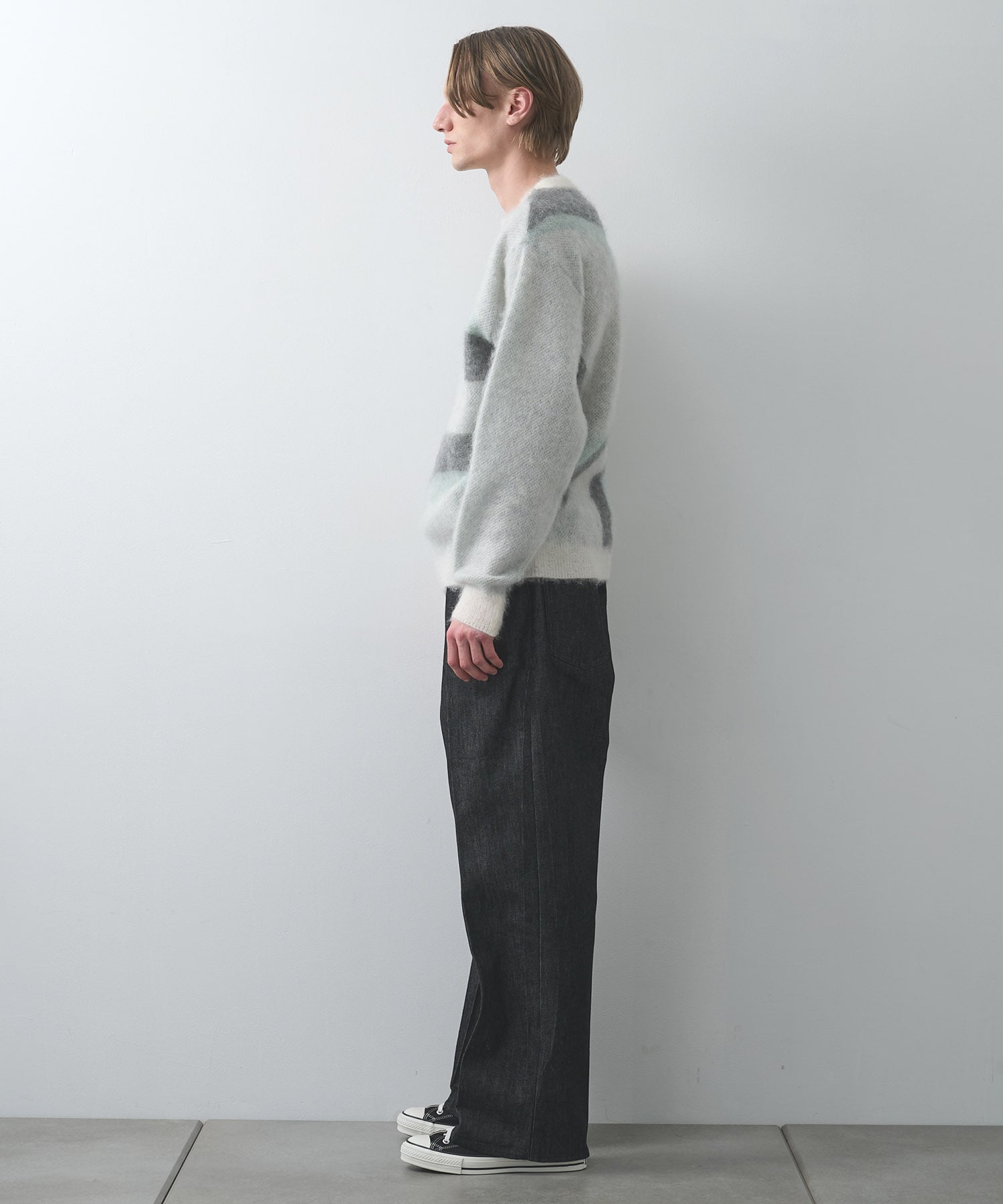 別注 Mohair Jacquard Crew Neck Knit WRAPINKNOT