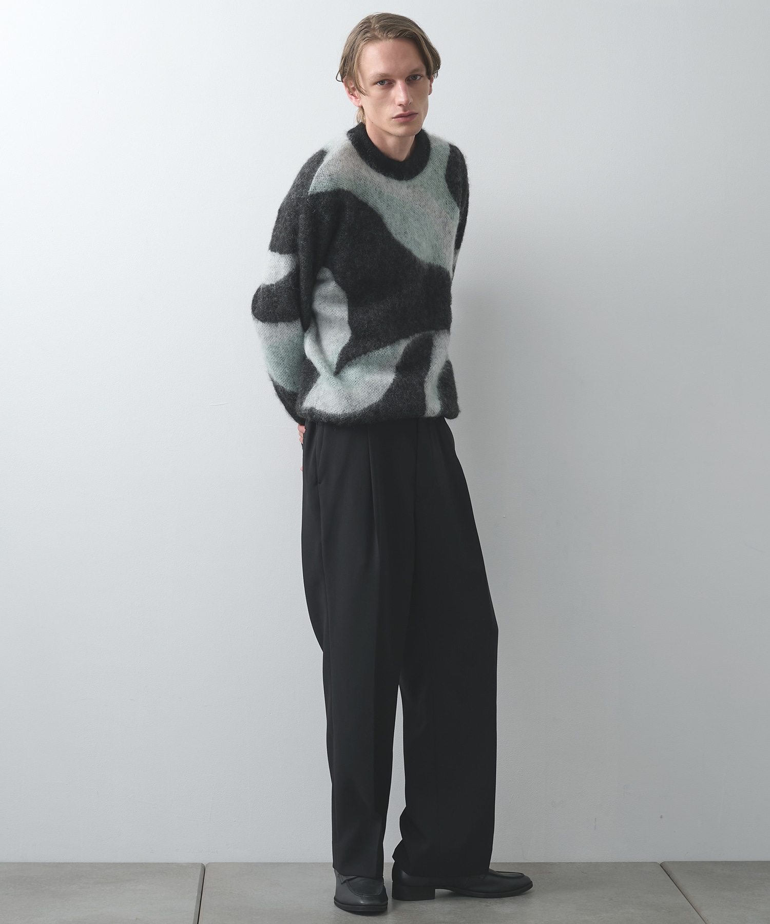 別注 Mohair Jacquard Crew Neck Knit WRAPINKNOT