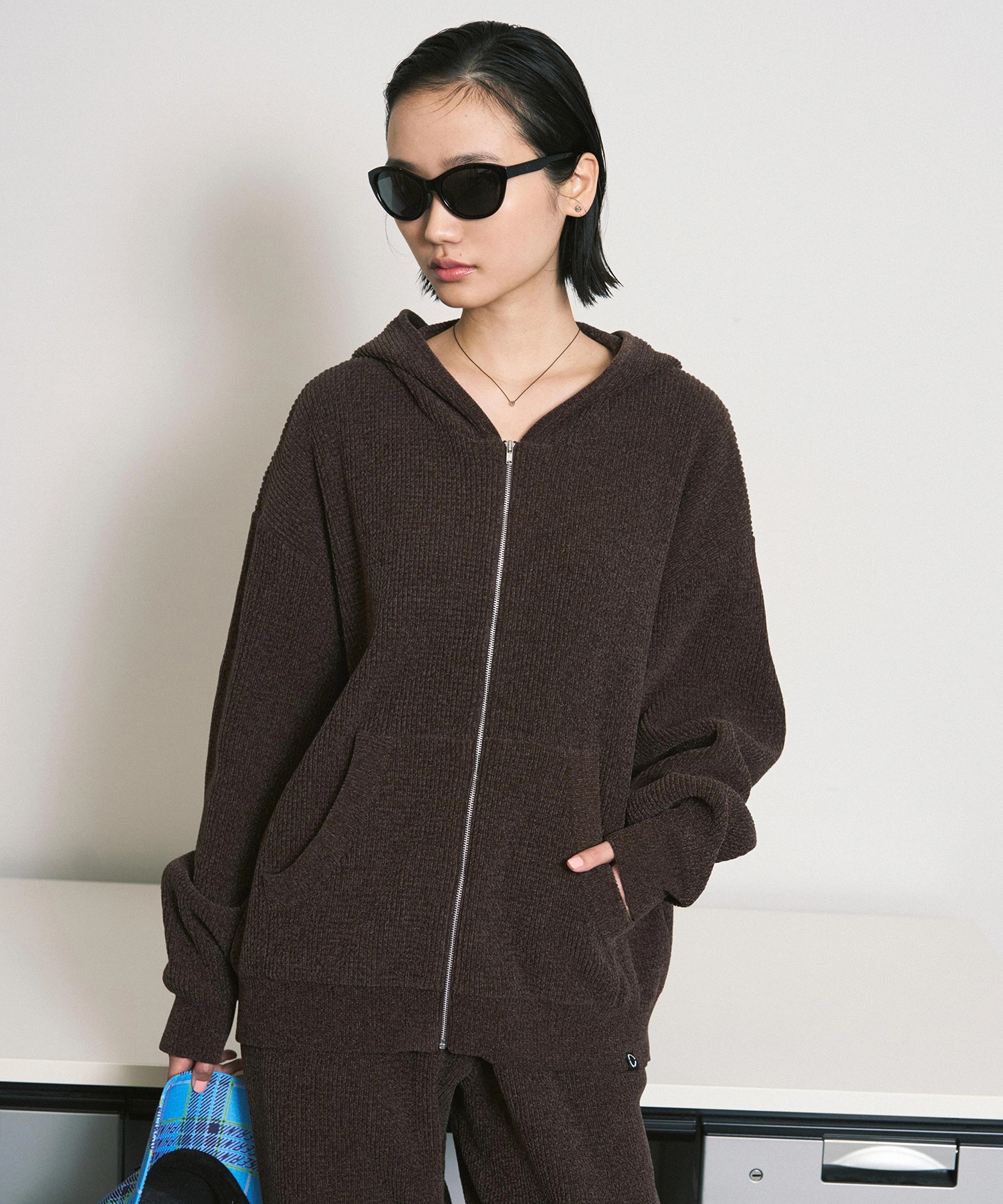 CORDY KNIT ZIP HOODIE PHINGERIN