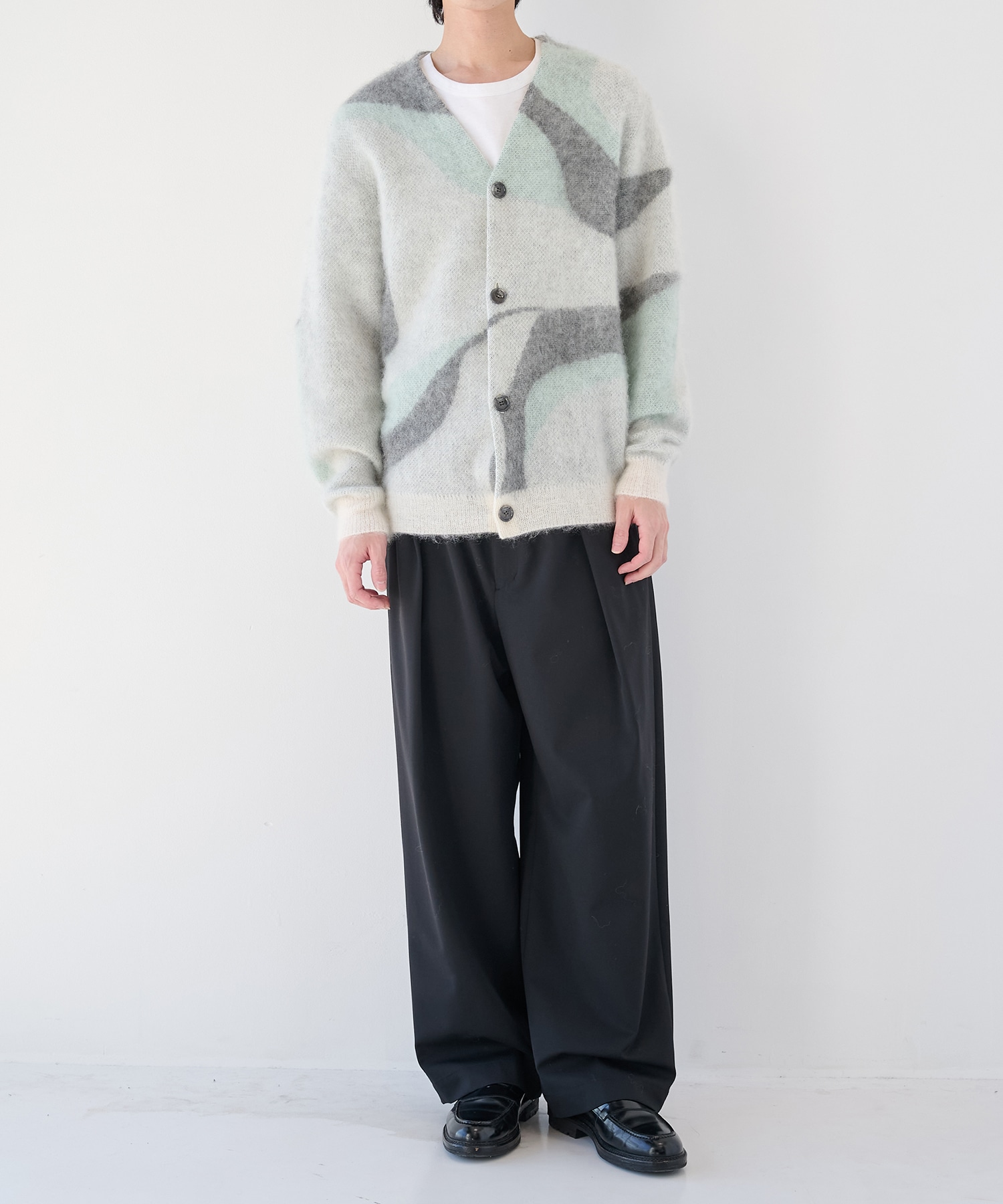 別注 Mohair Jacquard Cardigan WRAPINKNOT