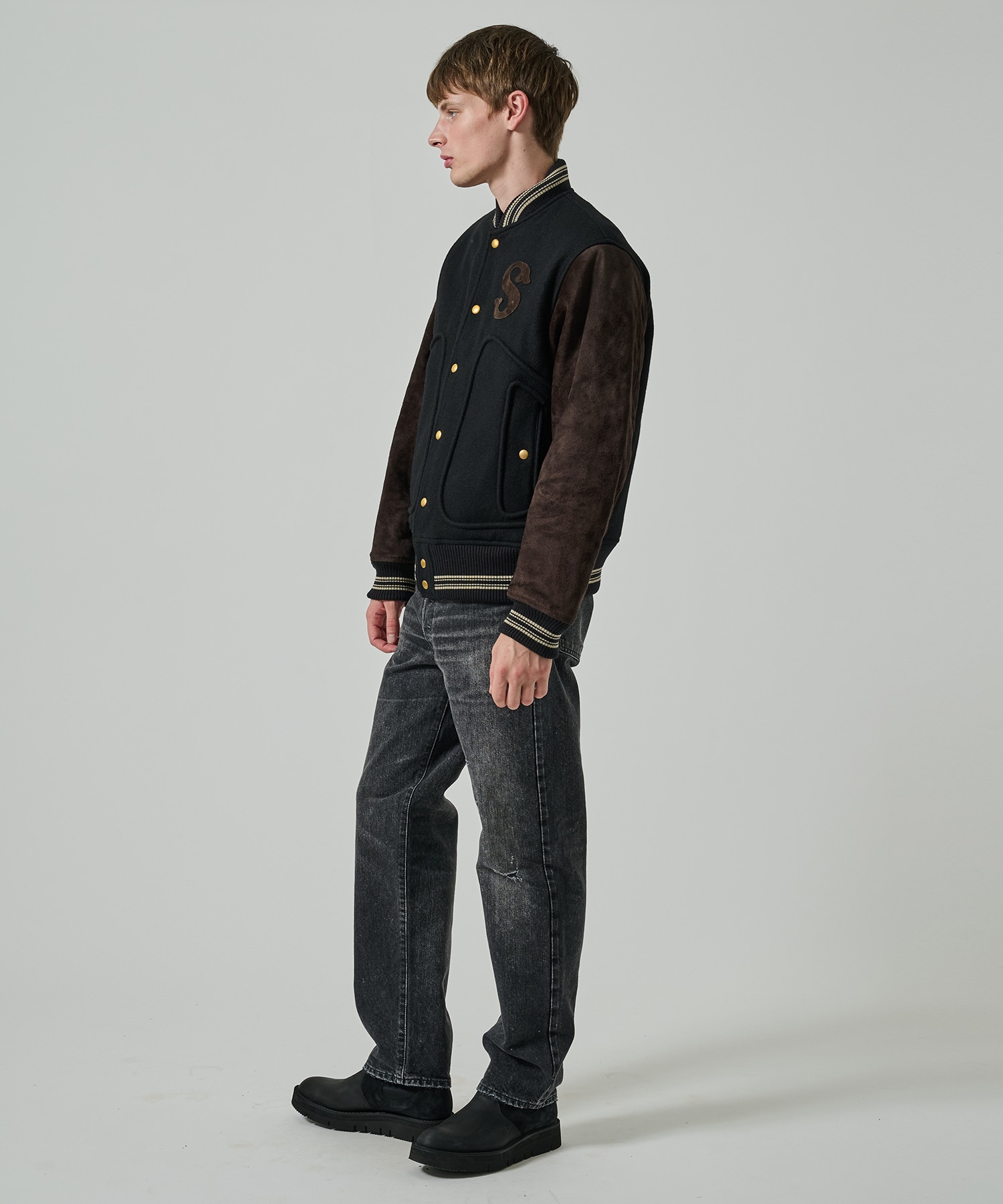 LEATHER STUDIUM JACKET SUGARHILL