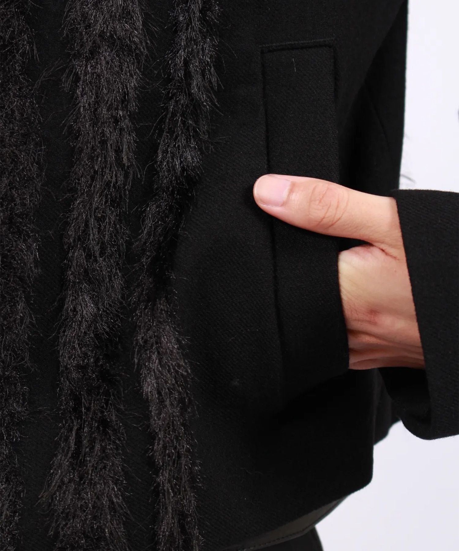 FUR TWEED ZIP BLOUSON TAAKK