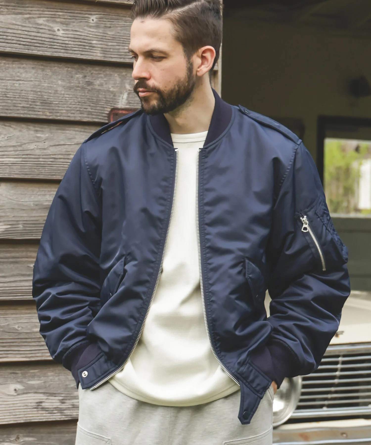 MILITARY NYLON /L-2 FLIGHT JACKET MR.OLIVE