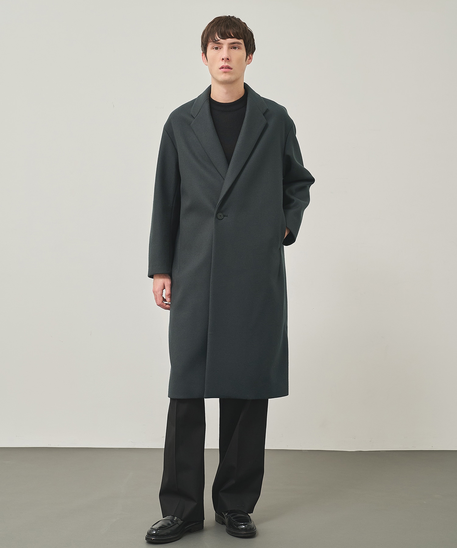 Super140 Wool Melton Over Chester Coat STUDIOUS