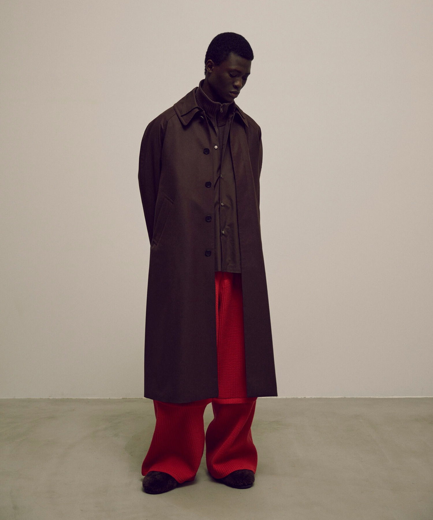Flannel Wool Balmacaan Coat MATSUFUJI