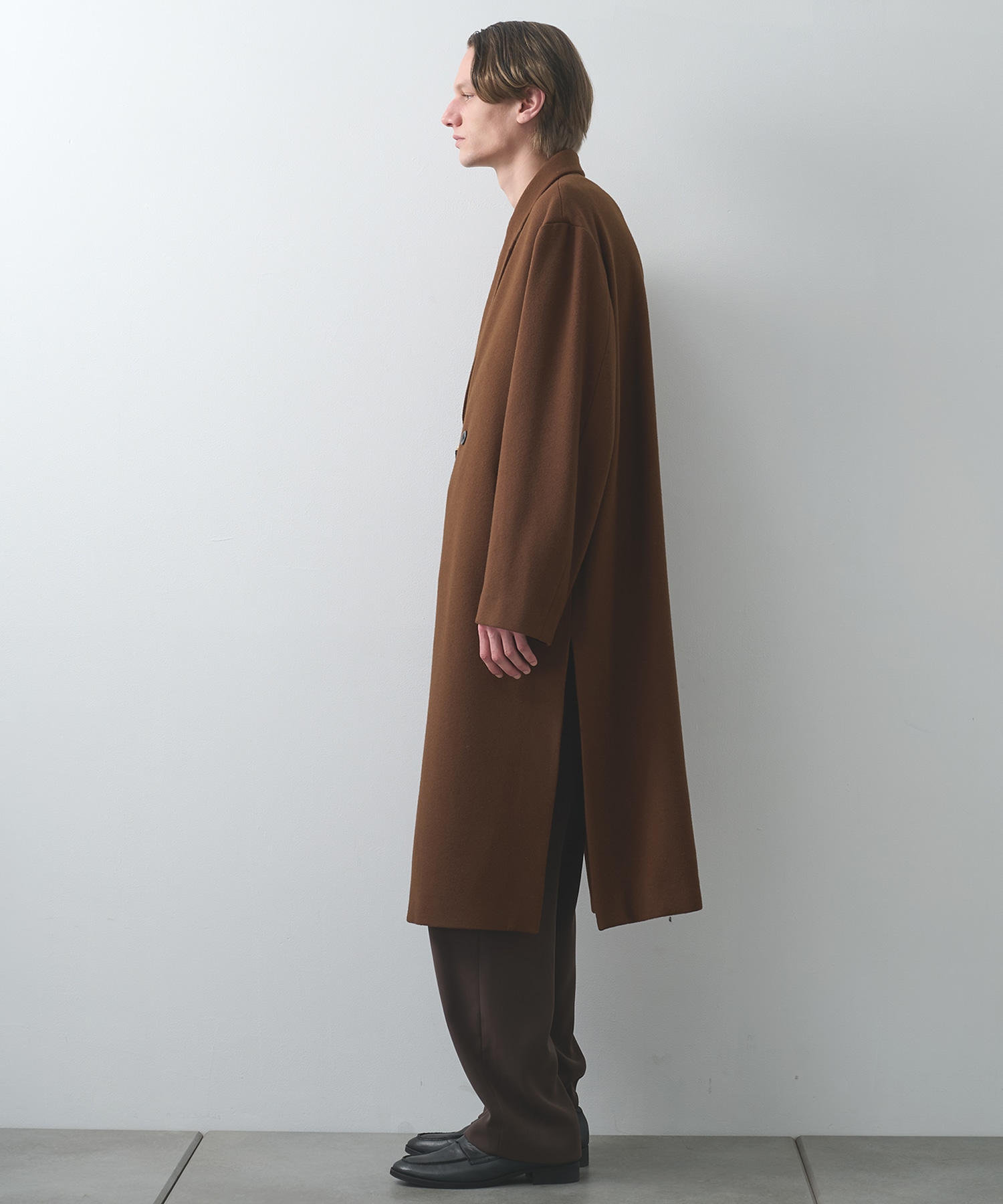 Lamb Wool Melton Tie Locken Long Chester Coat CULLNI