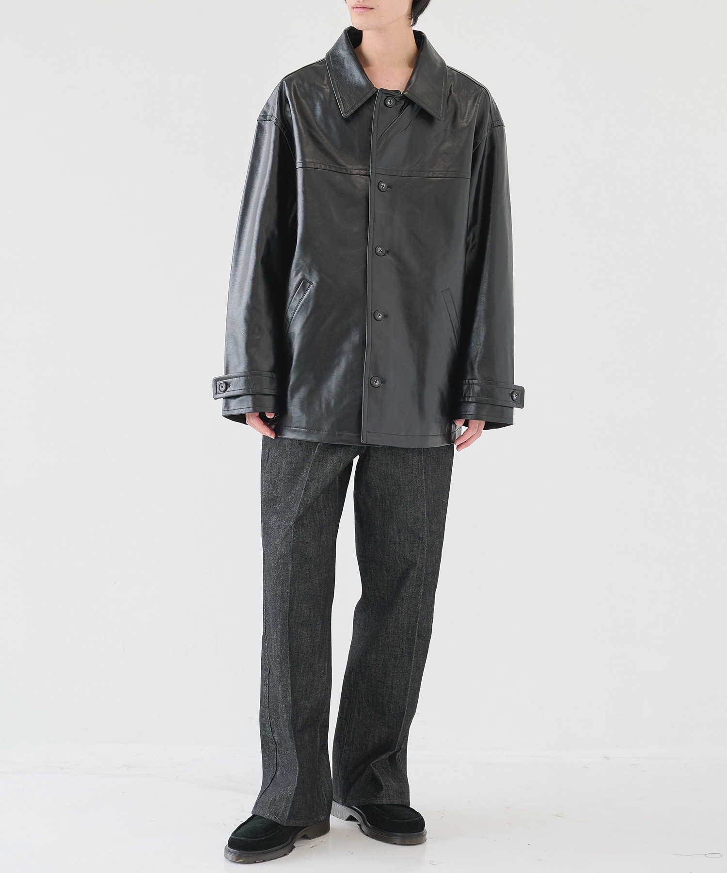 別注 FAKE LEATHER CAR COAT JieDa