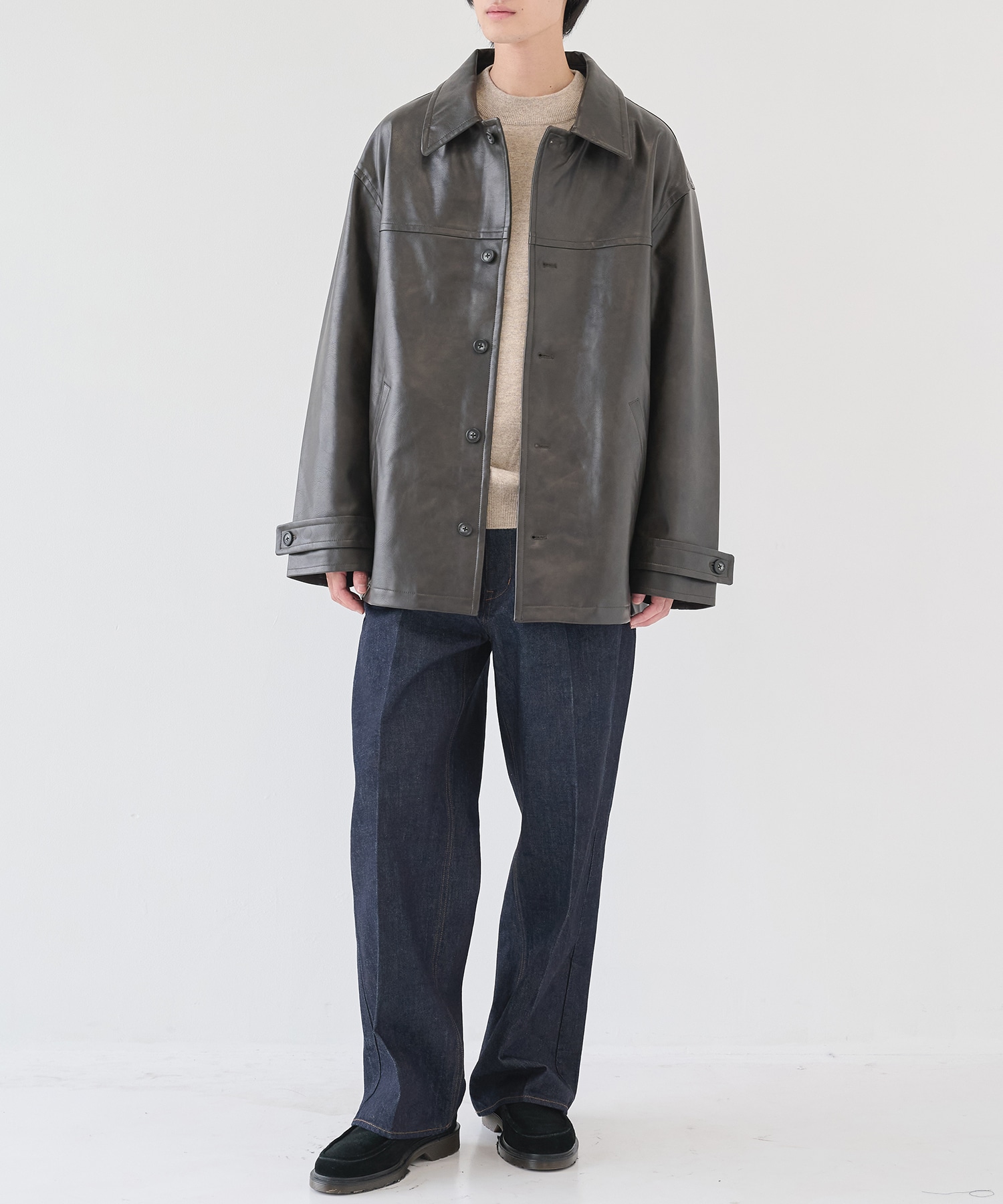 別注 FAKE LEATHER CAR COAT JieDa