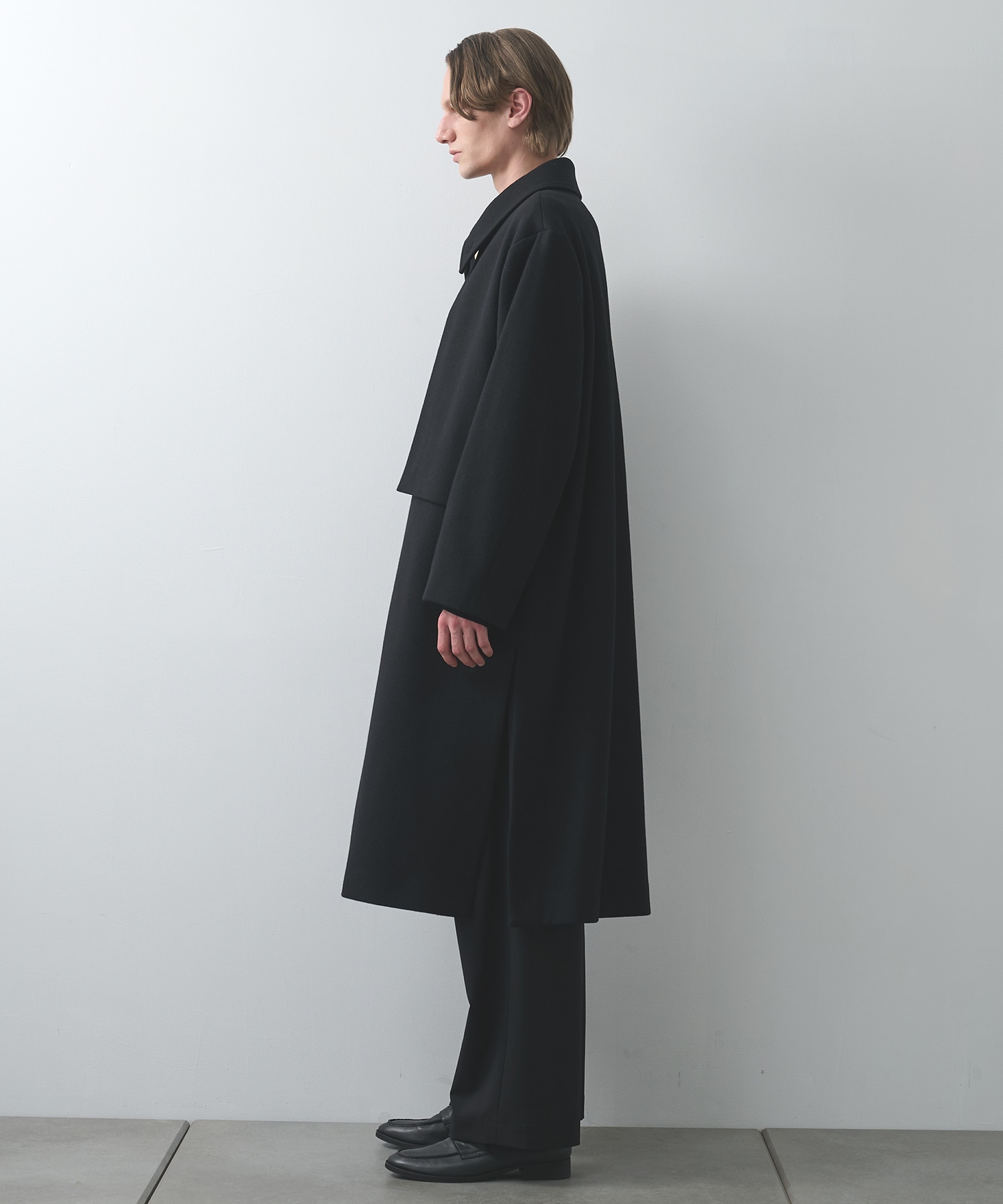 Lamb Wool Melton Layerd Long Coat CULLNI