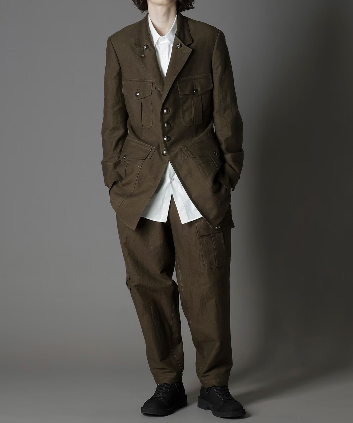 COTTON FLAX MOLESKIN BC BENTZ MILITARY JACKET GroundY
