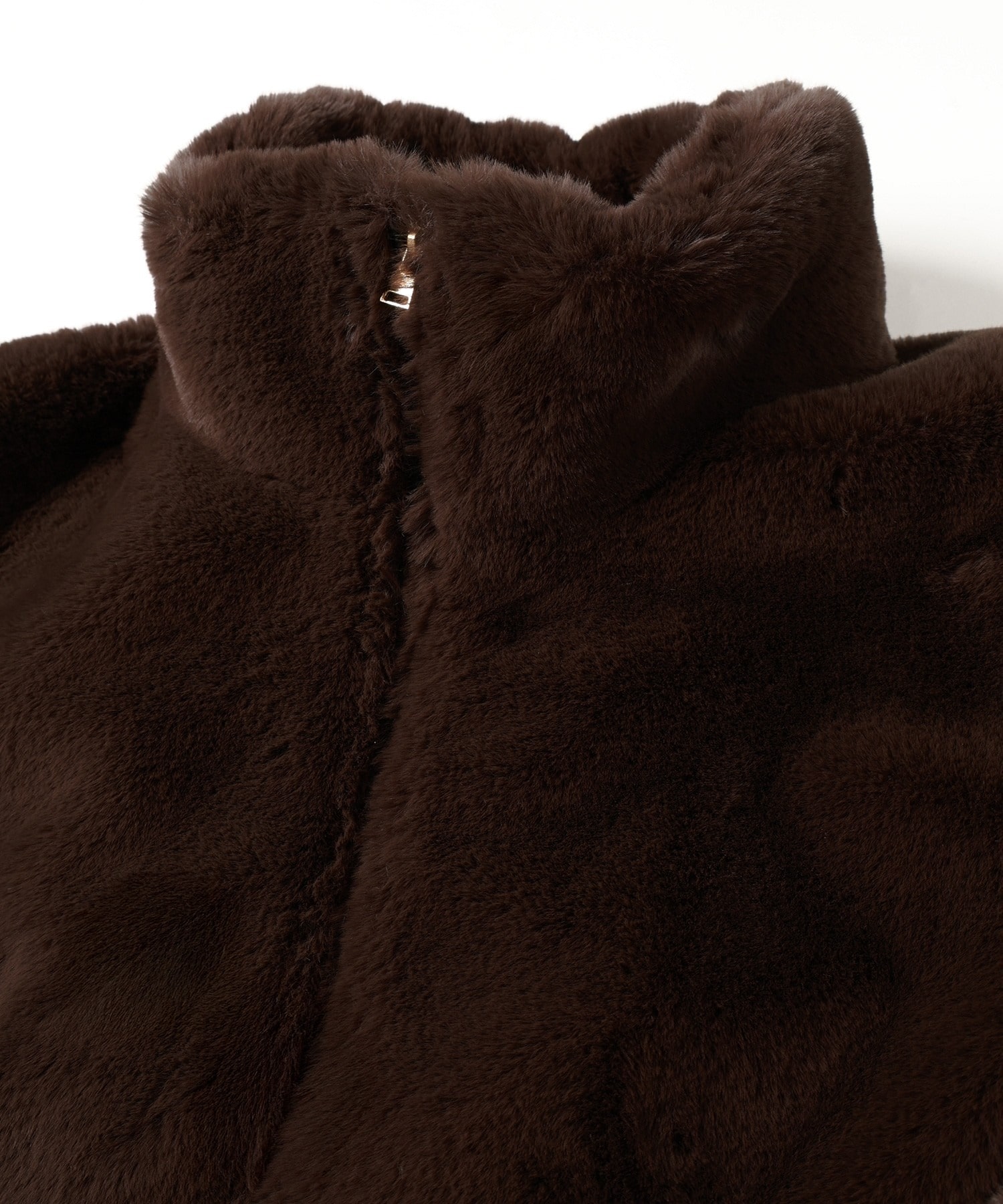 Eco Fur Zip Up Stand Coller Coat CULLNI