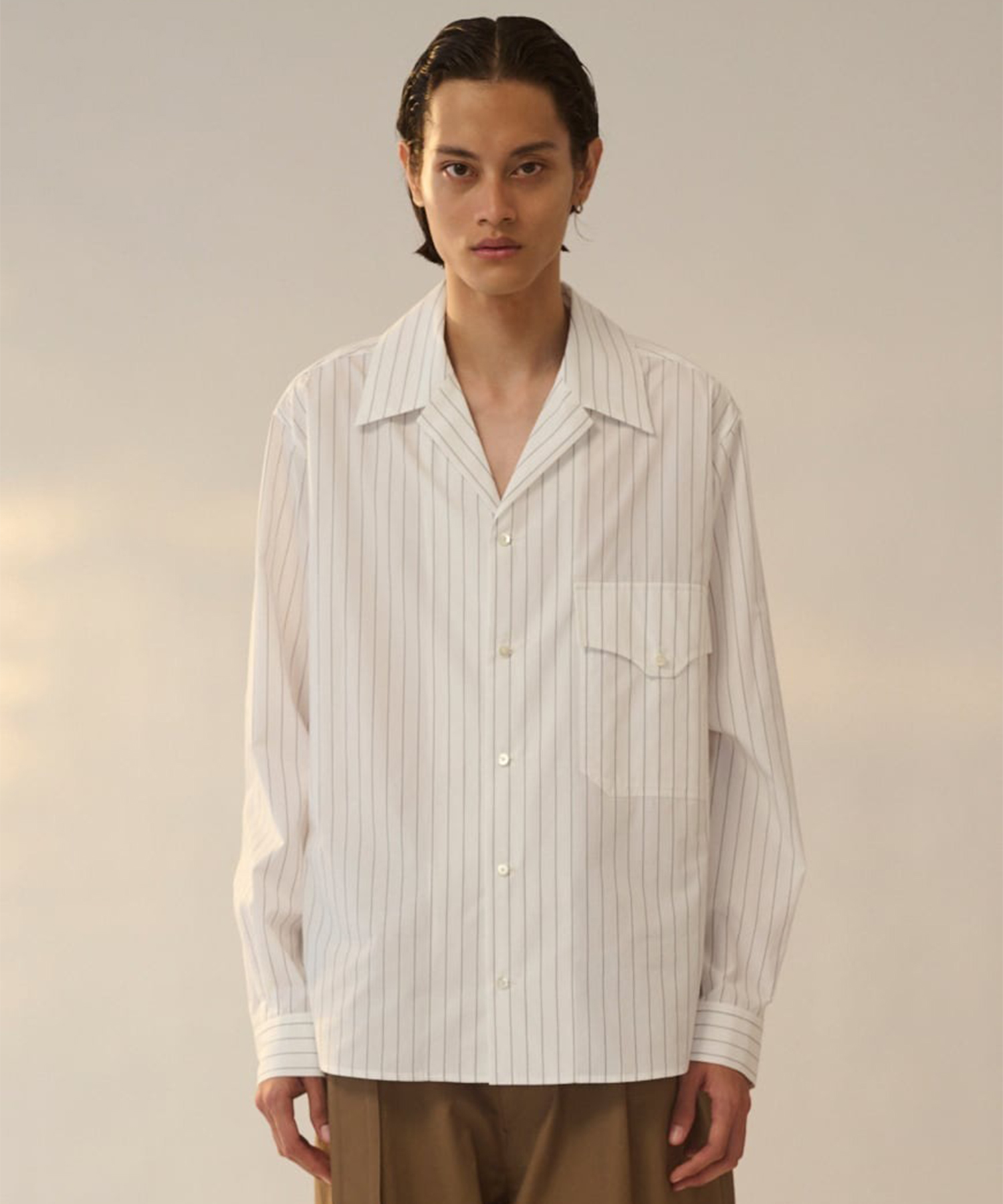 Wide Set Open Collar Shirt UJOH HOMME