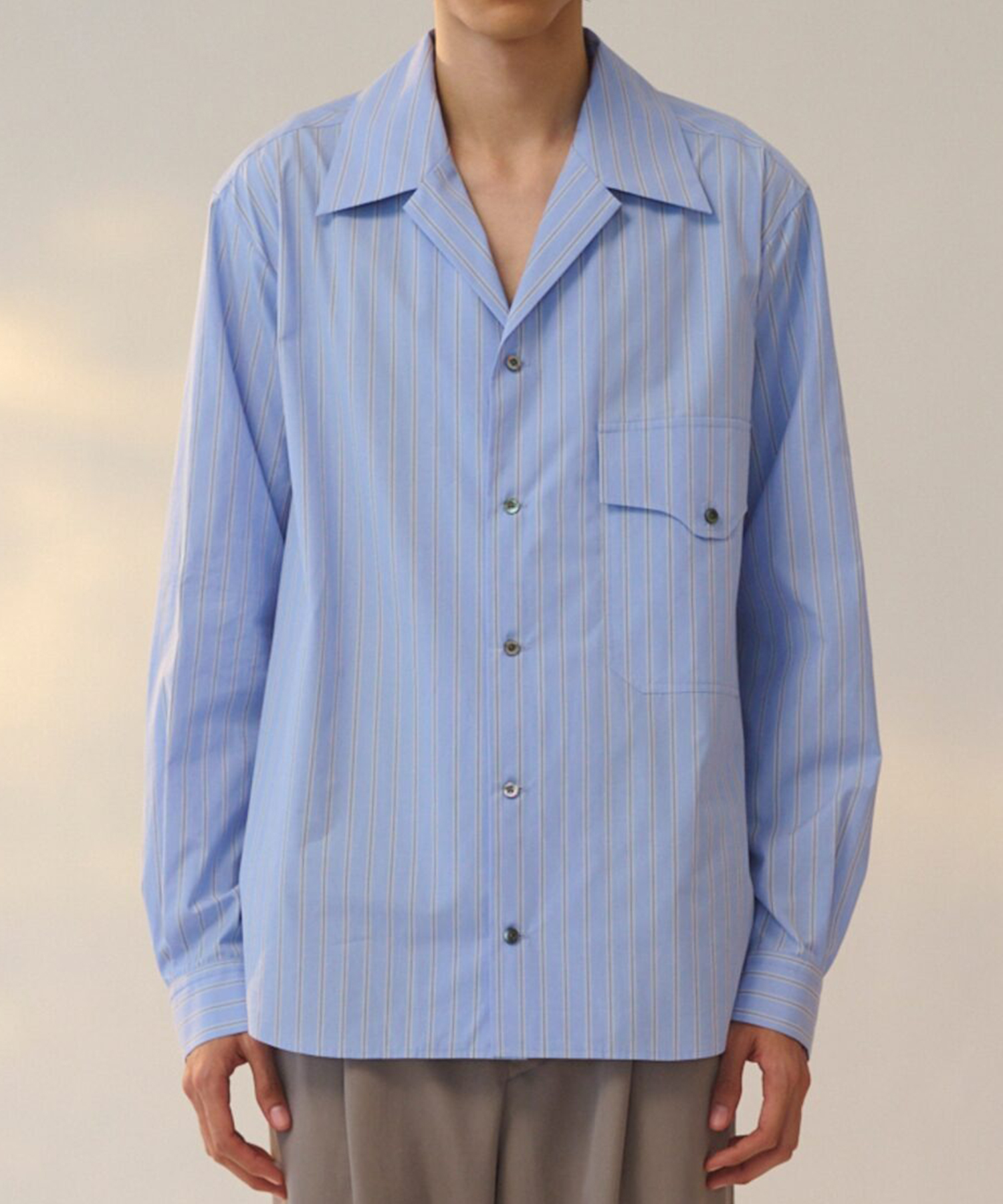 Wide Set Open Collar Shirt UJOH HOMME