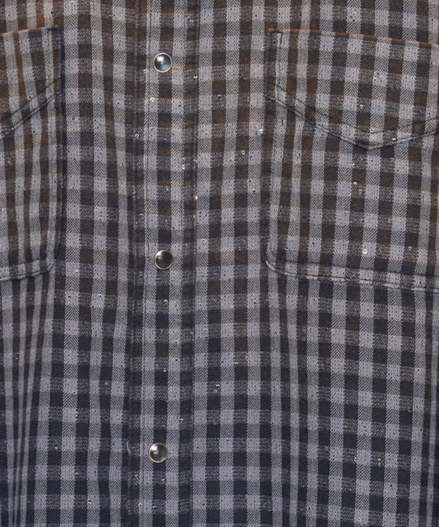 FADED SPARKLING PLAID SHIRT MASU
